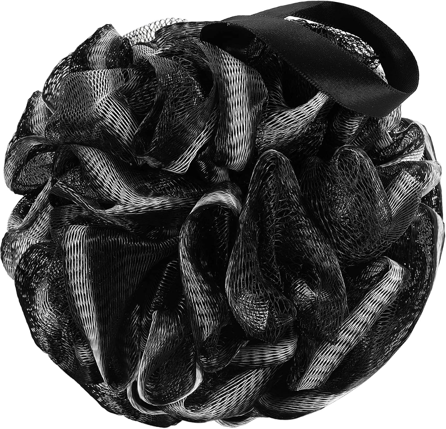 Shower Bath Sponge XL 75g Soft Shower Loofahs Balls for Body Wash Men Women Bathroom Accessories, 1 Pack, Black - Image 1