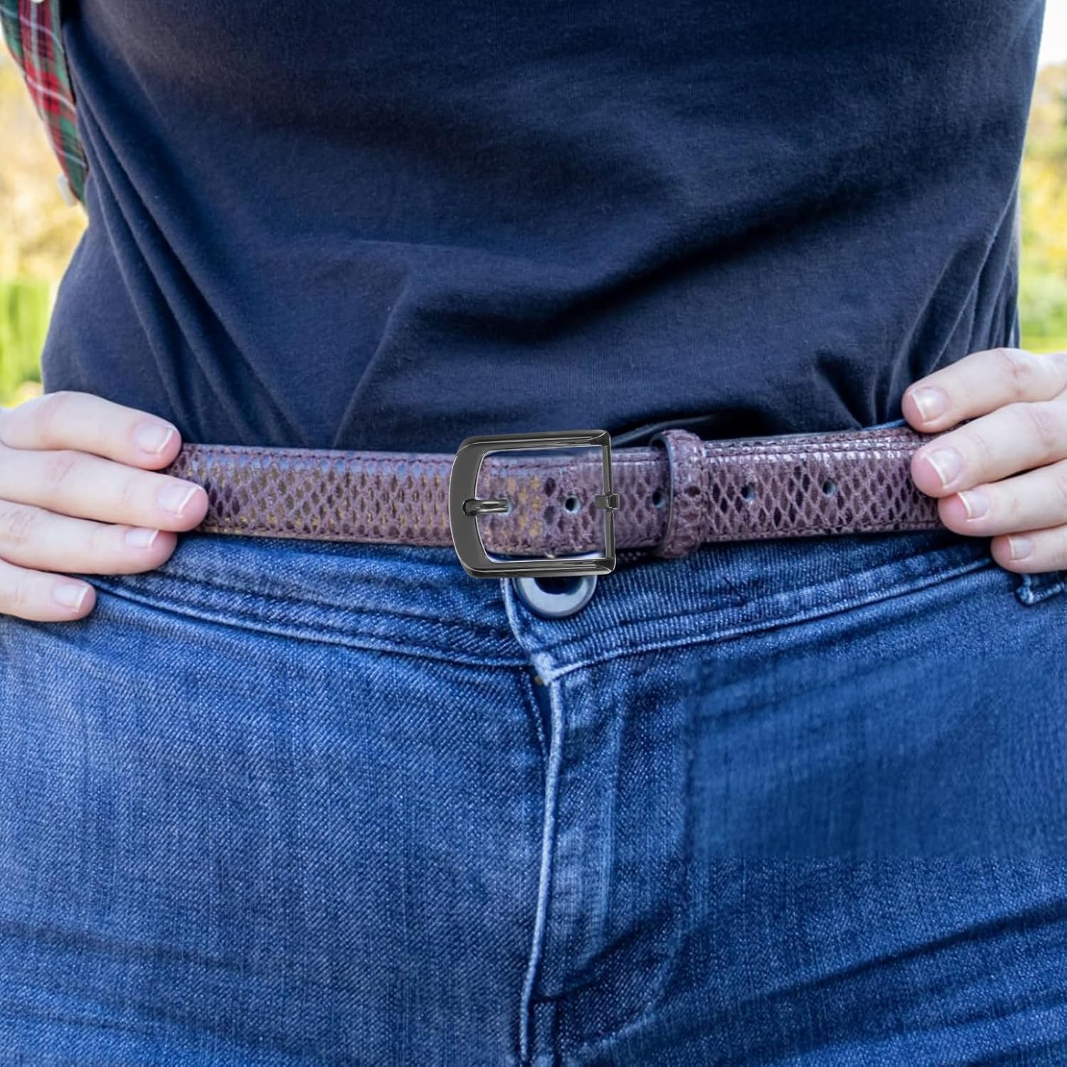 3 Pcs Classic Belt Buckle Replacement for Men & Women,38-40 mm (1.5-1.6 inch) Interchangeable Buckles with 3 Colors - Black+Silver+Bronze - Image 6