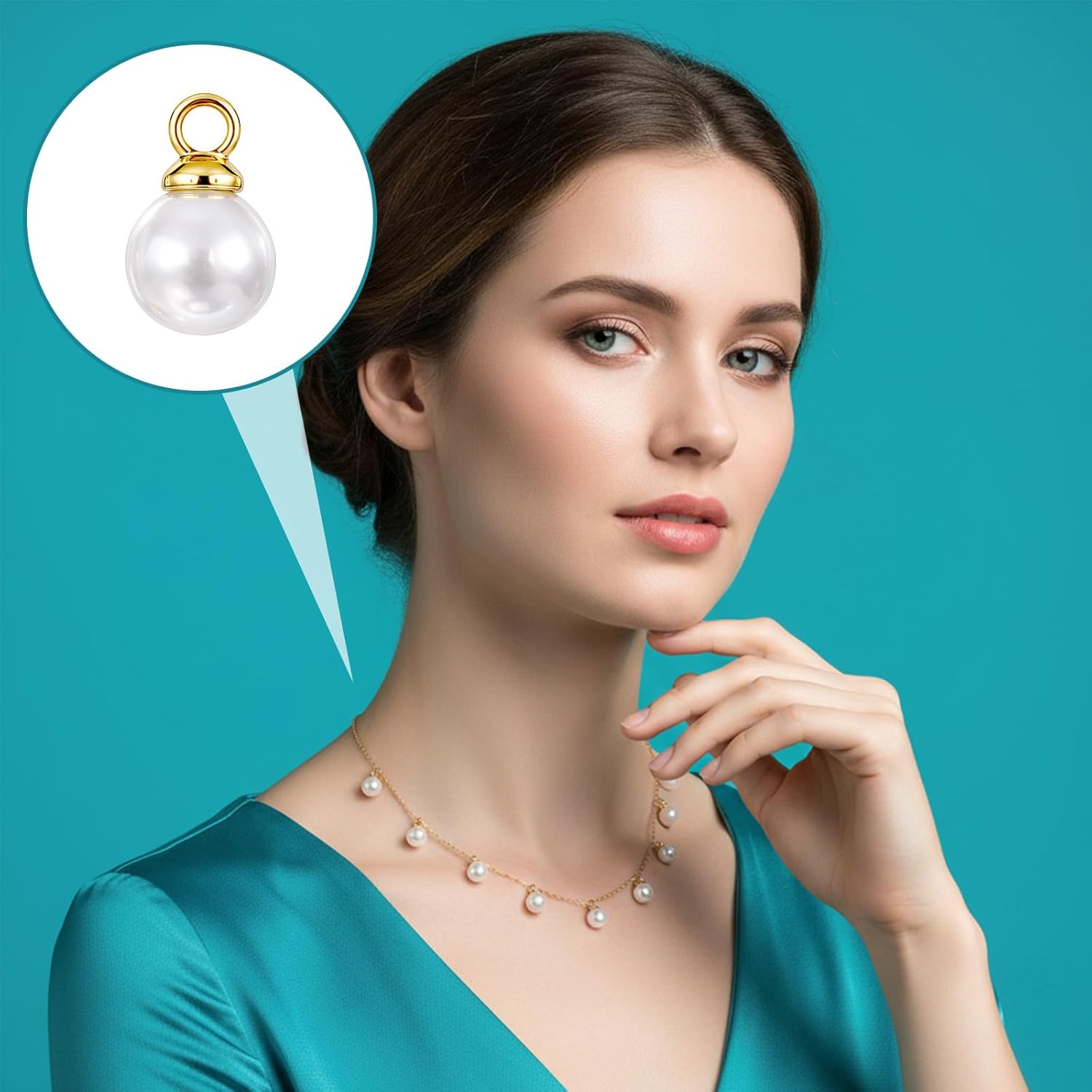Vin Beauty Pearl Charms, 100 Pcs Pearl Charms for Jewelry Making, Pearls Beads Faux Pearls Pendant Charm DIY for Jewelry Making Bracelets Earrings Necklace Crafts - Image 5