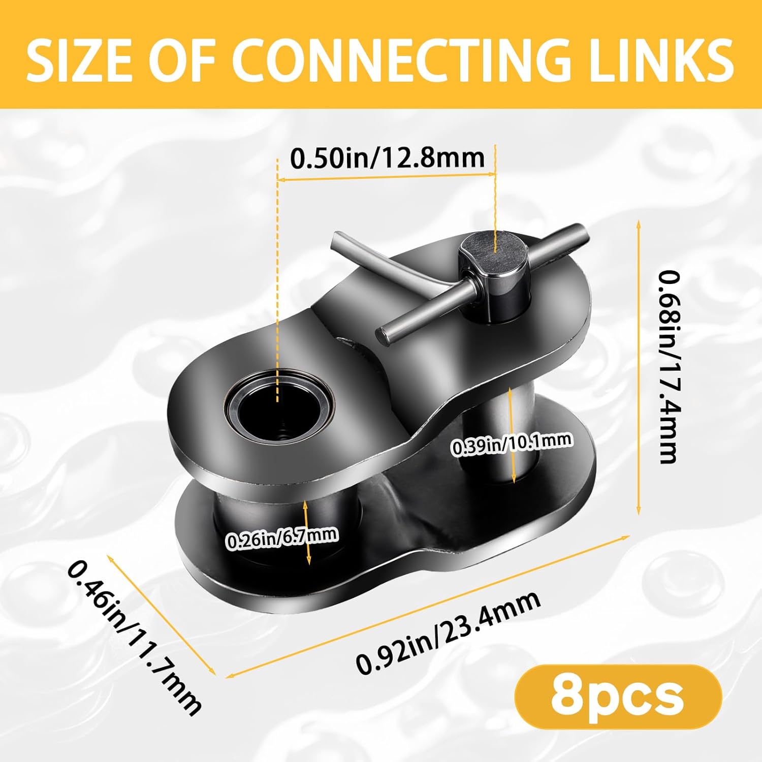8 Pcs 420 Chain Roller Chain Offset Link 420 Chain Master Link, Half Link, Crank Link - Image 1