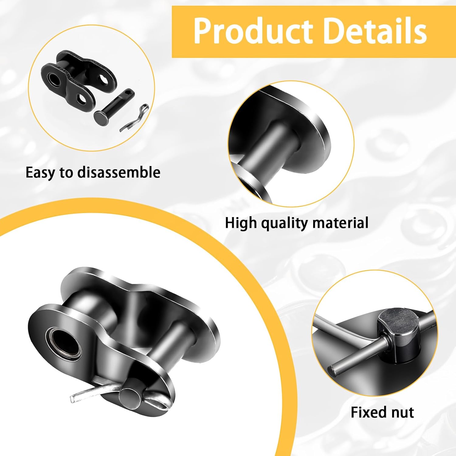8 Pcs 420 Chain Roller Chain Offset Link 420 Chain Master Link, Half Link, Crank Link - Image 2
