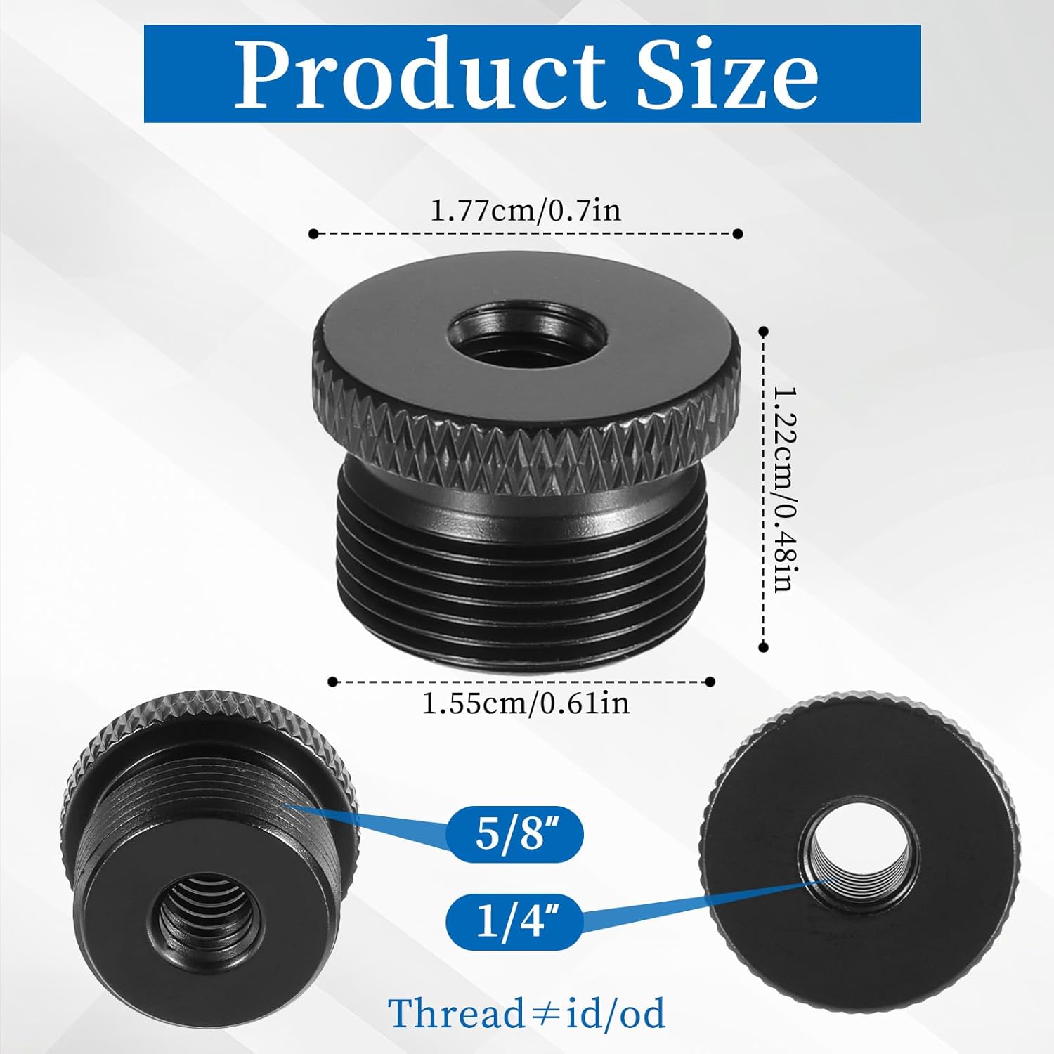 4 Pcs Mic Stand Adapter Microphone Stand Adapter 1/4 Female to 5/8 Male Screw Adapter Thread Tripod Screw Adapter for Microphone Stand Mount to Camera Tripod - Image 1