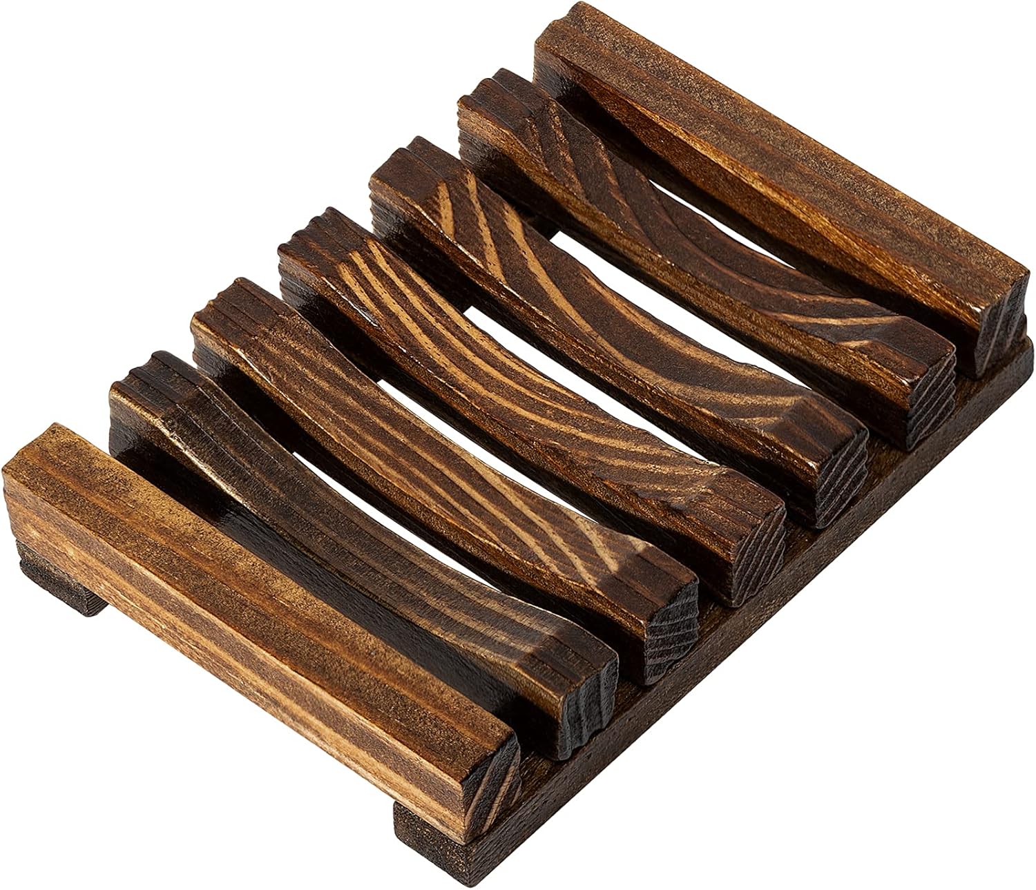 Natural Wooden Soap Dish Soap Saver Holder Soap Tray for Bathroom, Biodegradable, Zero Waste, Plastic Free, Charcoal Color - Image 1