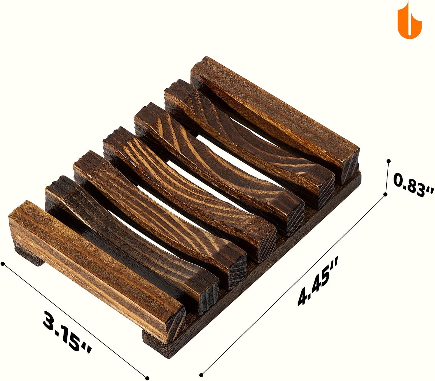 Natural Wooden Soap Dish Soap Saver Holder Soap Tray for Bathroom, Biodegradable, Zero Waste, Plastic Free, Charcoal Color - Image 6