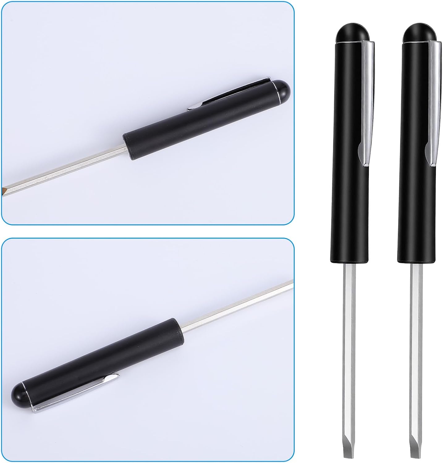 2 PCS Mini Pocket Screwdriver with Magnetic Slotted Tips Reversible Double Ended Bit - Phillips and Flat Head - Image 3