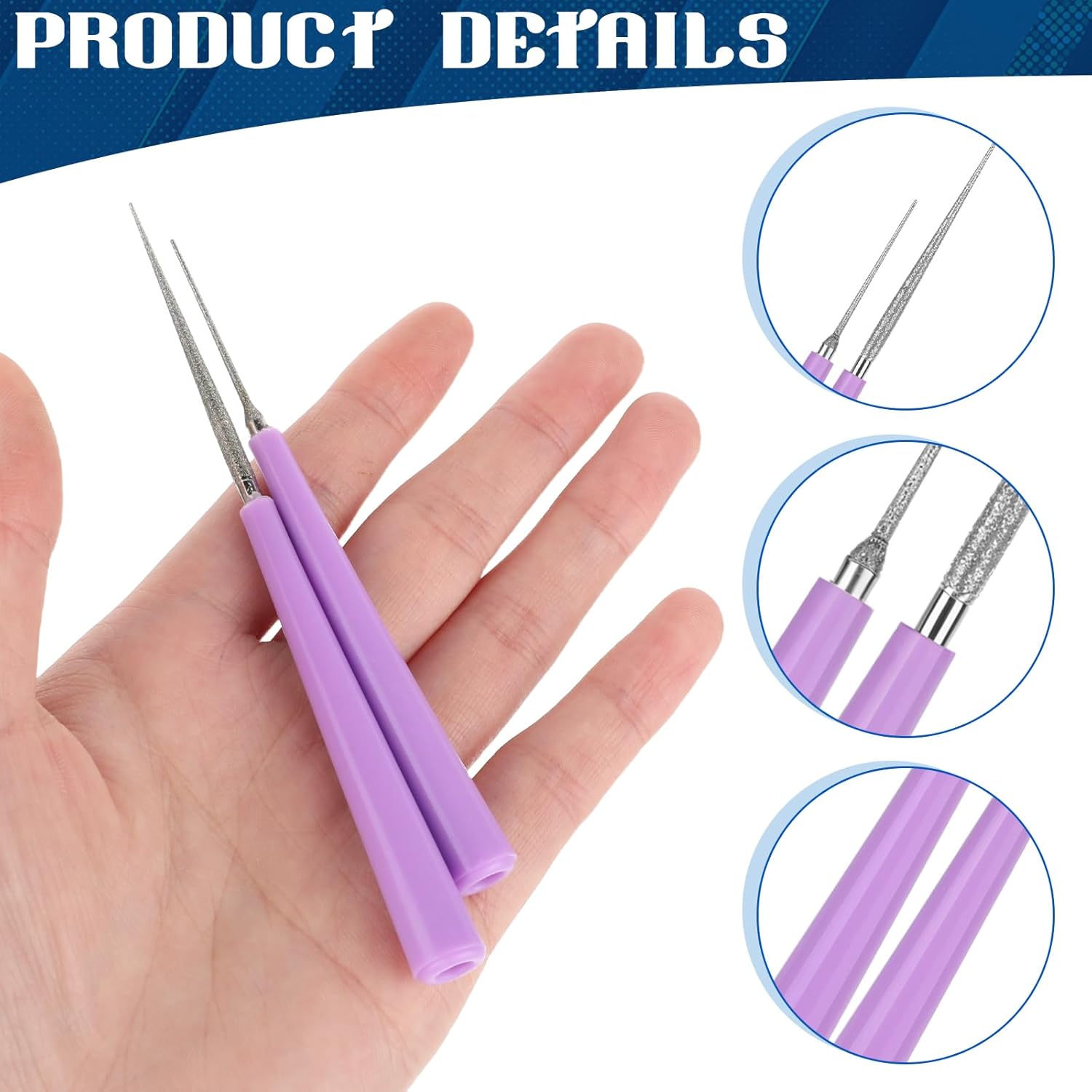 2 Piece Jewelry Making Bead Reamer Tool, Diamond Bead Reamer Tipped Hole Enlarger for Pearls & Beading - Image 3
