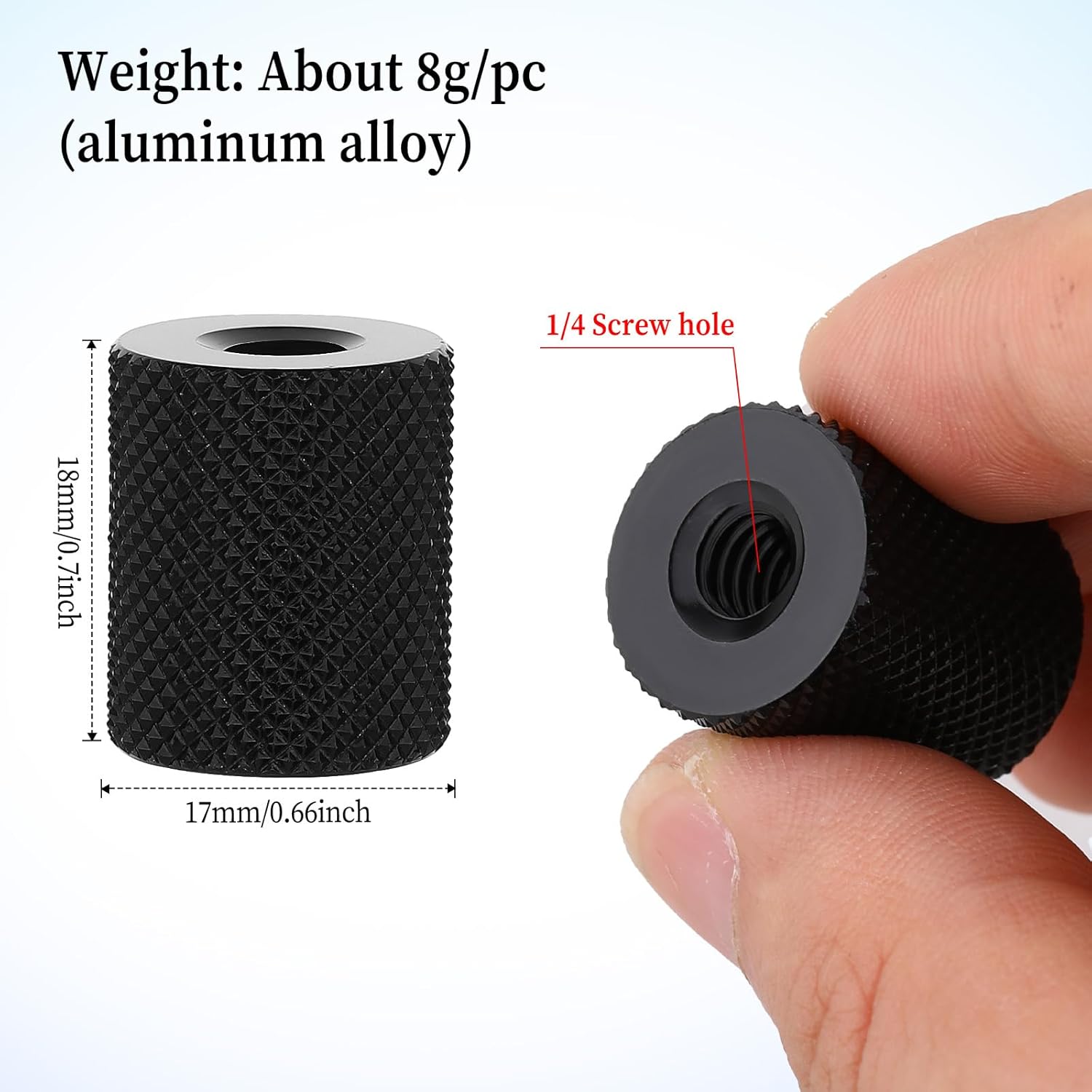 4 Pcs Double Female Thread Tripod Cylinder Adapter Screw 1/4 to 1/4 with Center 1/4-20 Thread Photography Equipment Camera Tripod Nut Accessories Suitable for Electric Rails and Light Stands - Image 1
