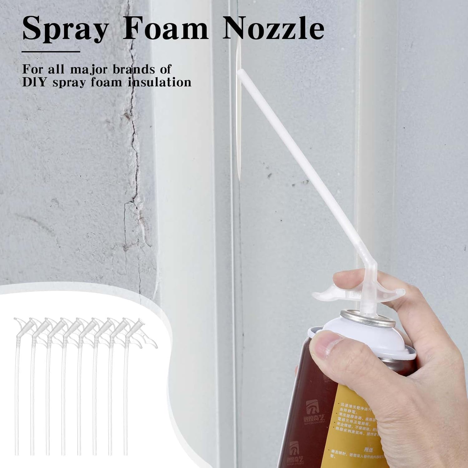 10Pcs Spray Foam Nozzle Attractive Expanding Foam Nozzles Spray Foam Replacement Tube for DIY Spraying as Shown Industrial Adhesives - Image 5