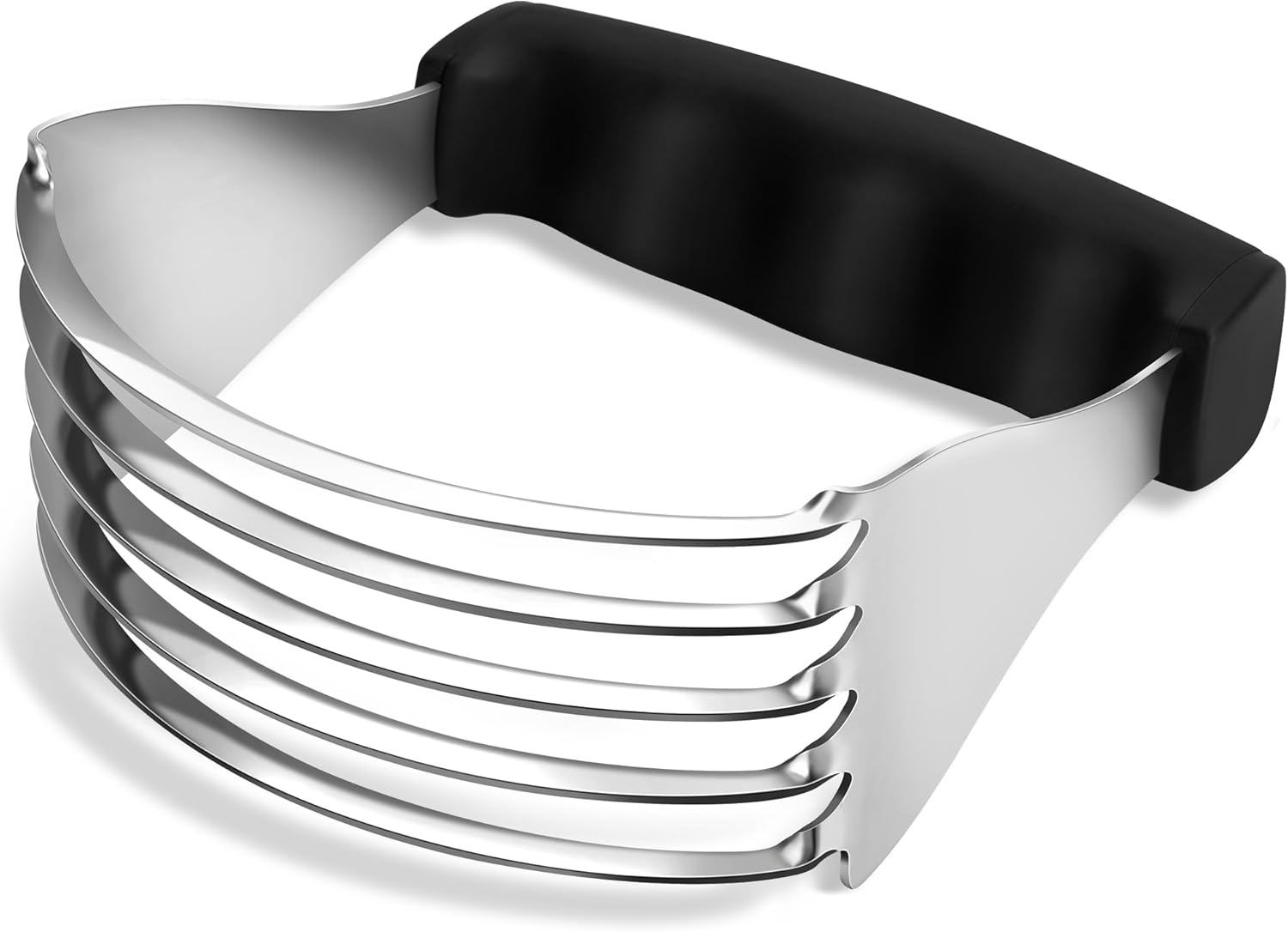 Large Pastry Cutter Tool, Top Professional Pastry Blender Stainless Steel, Heavy Duty Dough Blender, Dishwasher Safe Baking Supplies Baking Tools, Black - Image 1