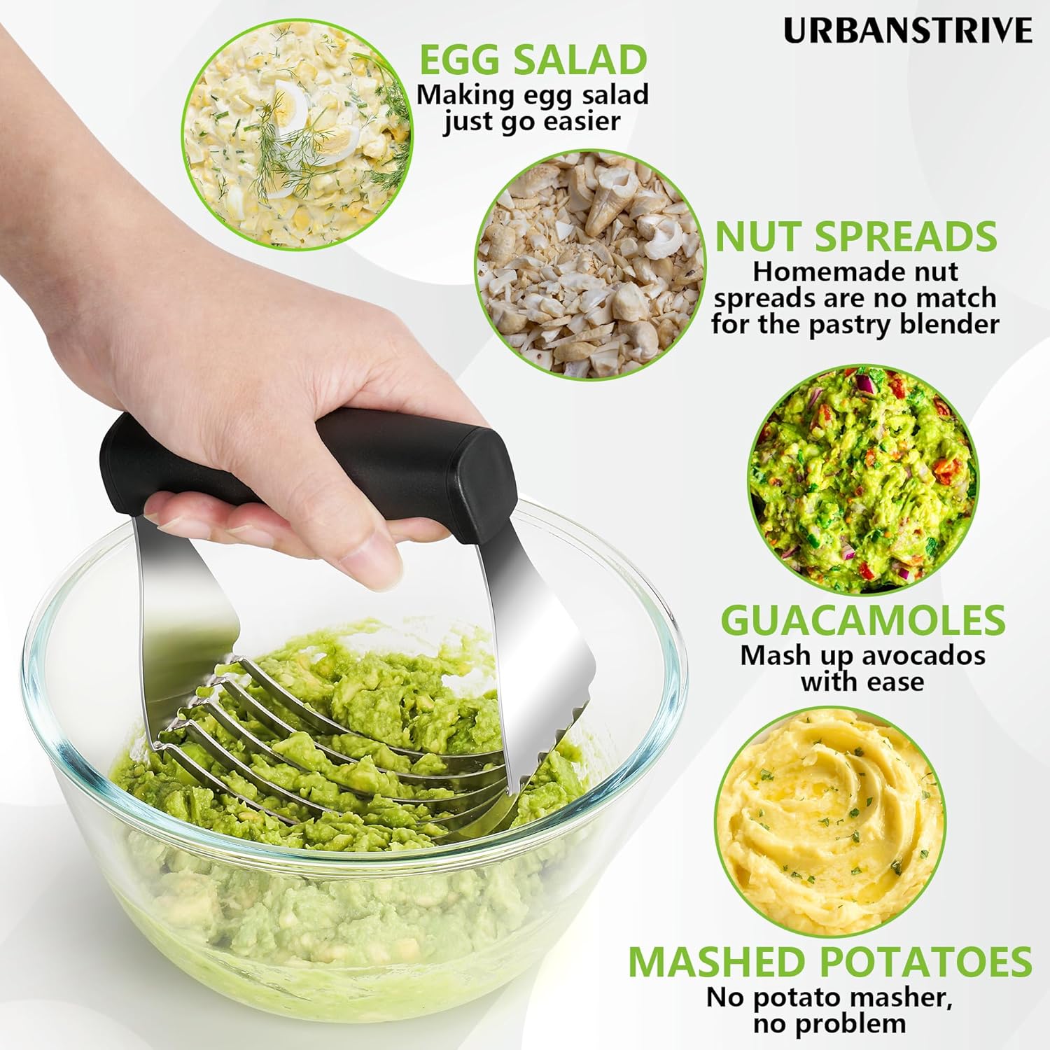Large Pastry Cutter Tool, Top Professional Pastry Blender Stainless Steel, Heavy Duty Dough Blender, Dishwasher Safe Baking Supplies Baking Tools, Black - Image 6
