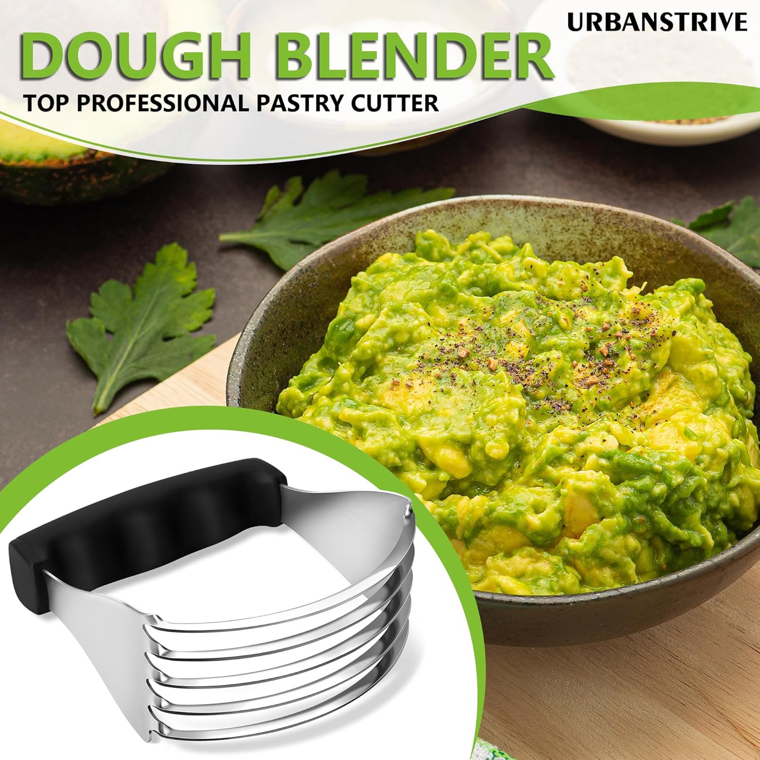 Large Pastry Cutter Tool, Top Professional Pastry Blender Stainless Steel, Heavy Duty Dough Blender, Dishwasher Safe Baking Supplies Baking Tools, Black - Image 7