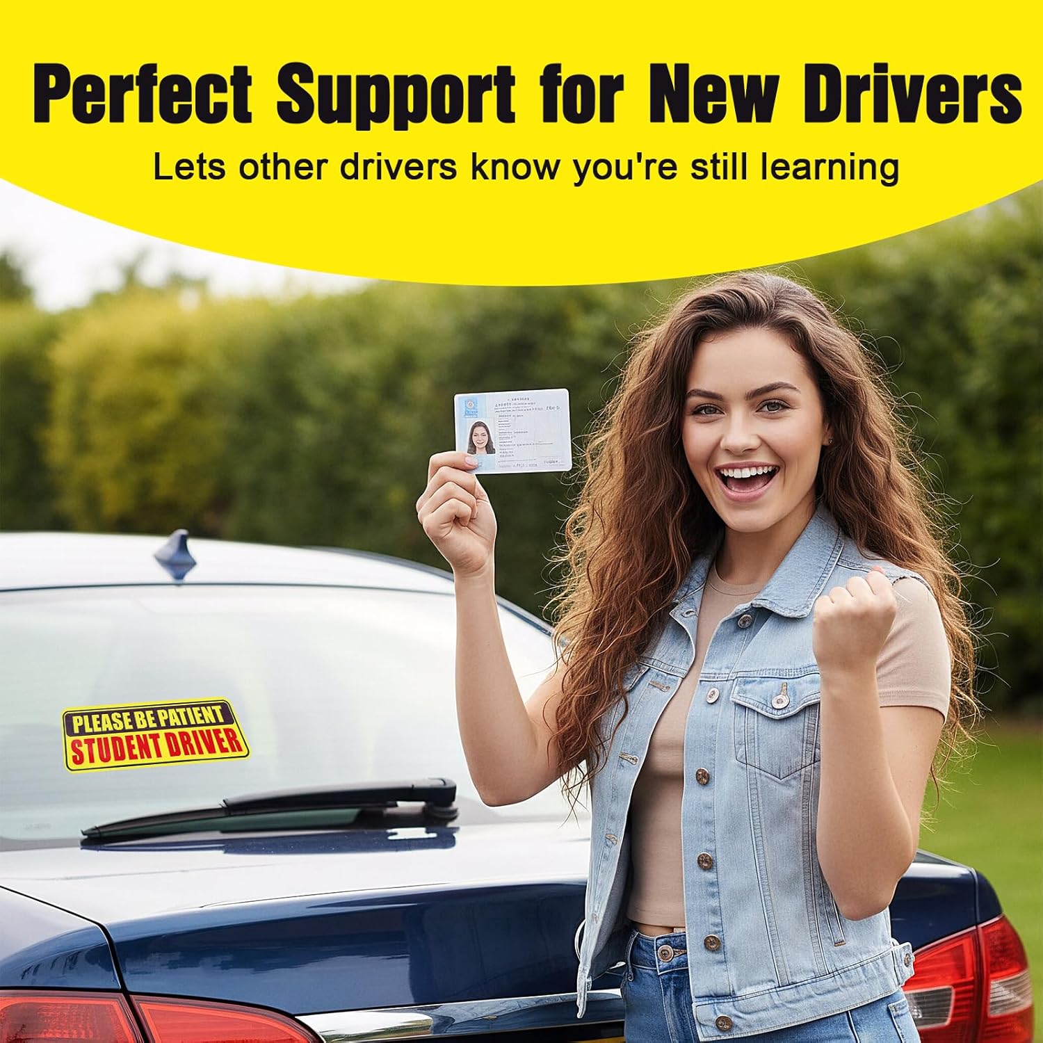 4PCS Student Driver Sticker for Car,Non-Magnetic Student Driver Bumper Sticker - Waterproof & Long Lasting Window Cling for Car Bumper Window - Image 5