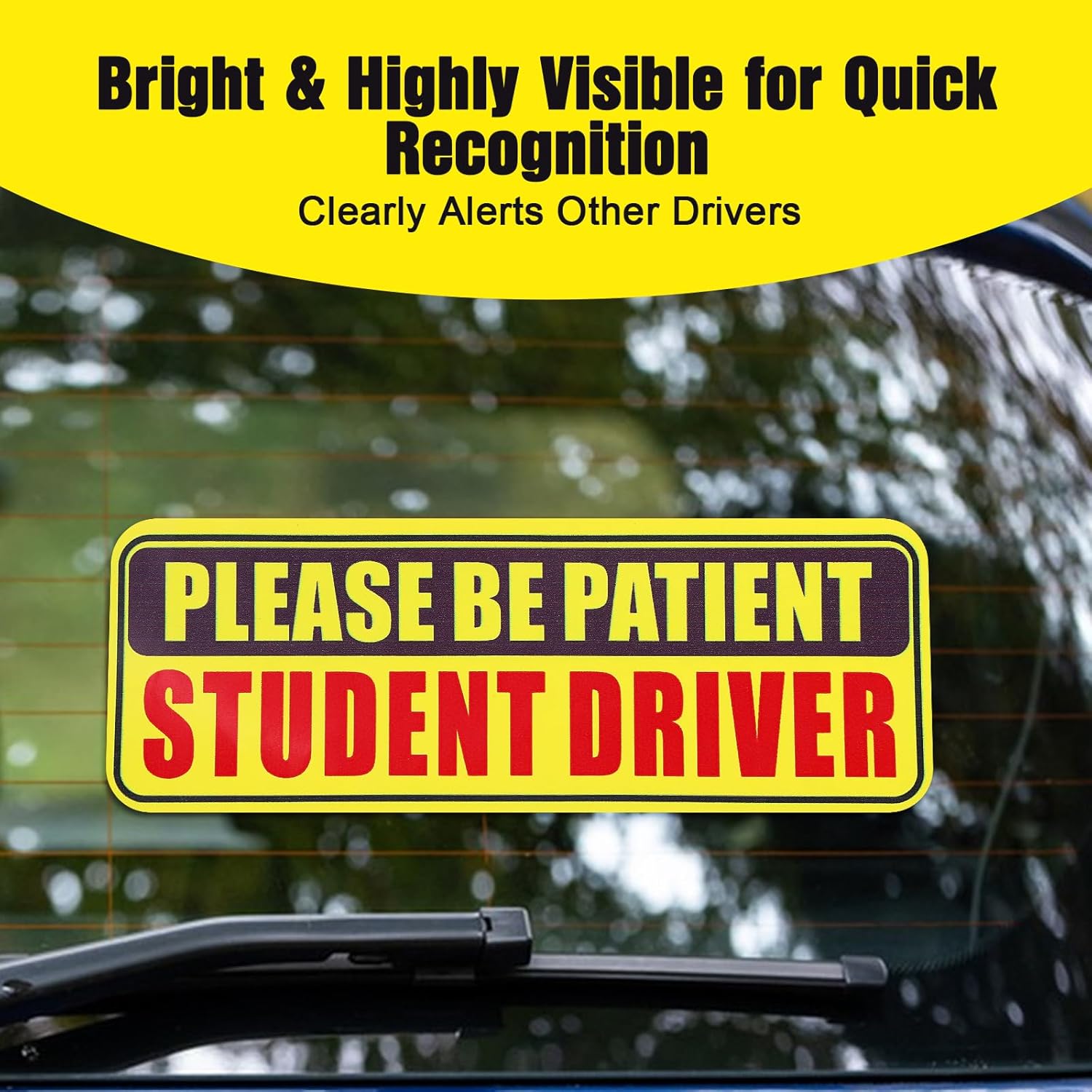 4PCS Student Driver Sticker for Car,Non-Magnetic Student Driver Bumper Sticker - Waterproof & Long Lasting Window Cling for Car Bumper Window - Image 6