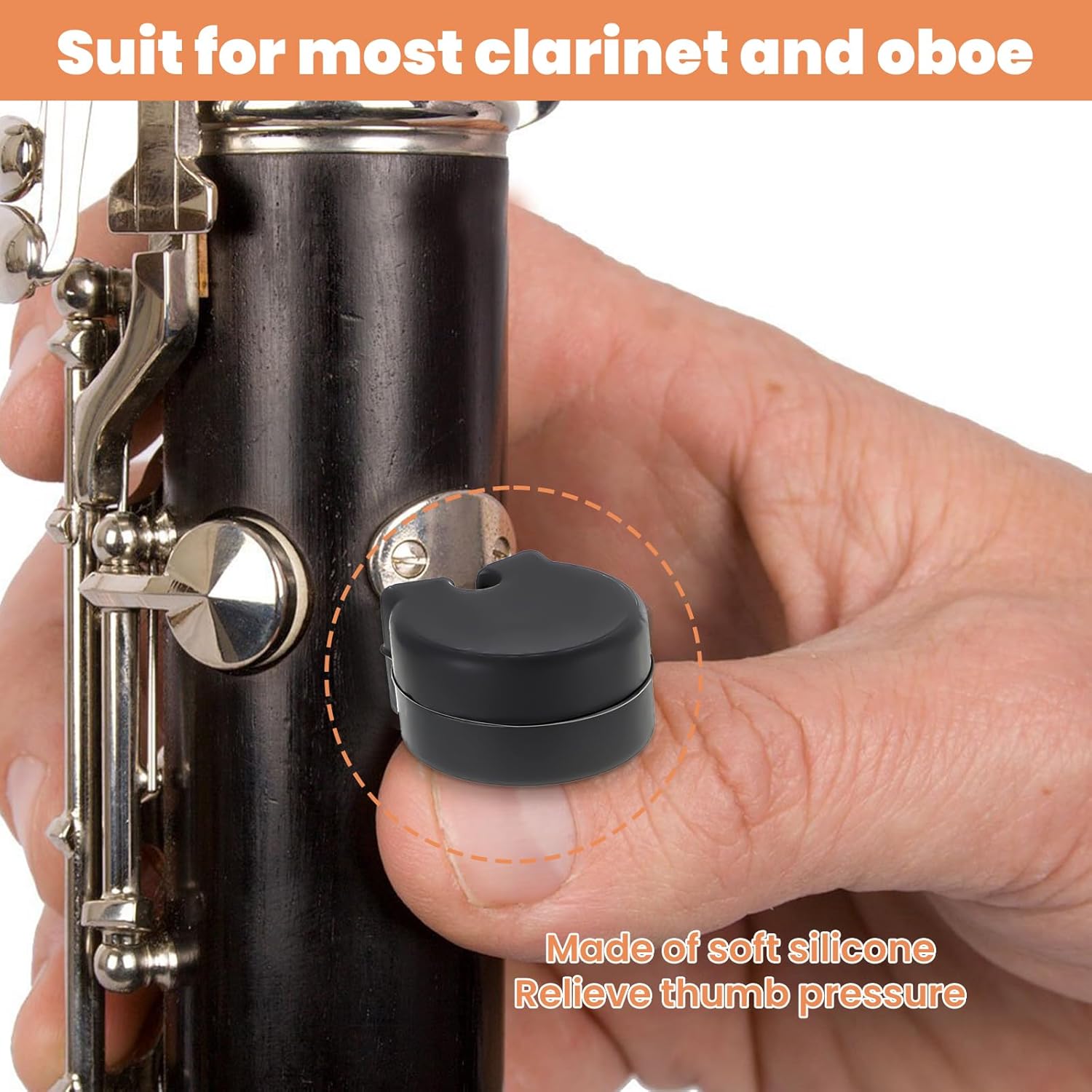 5PCS Clarinet Thumb Rest Cushion Soft Silicone Clarinets Oboe Thumb Rest Cushion Protector Thumbs Protector Fit for Most Clarinet - Image 2