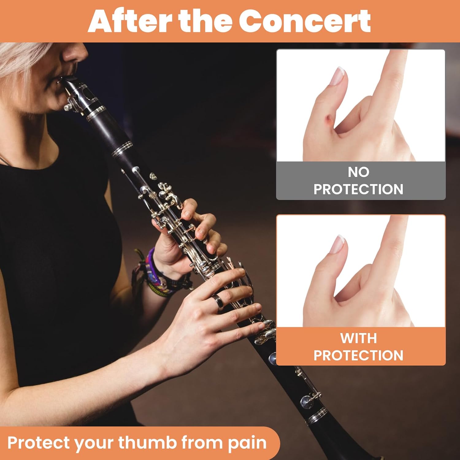 5PCS Clarinet Thumb Rest Cushion Soft Silicone Clarinets Oboe Thumb Rest Cushion Protector Thumbs Protector Fit for Most Clarinet - Image 4