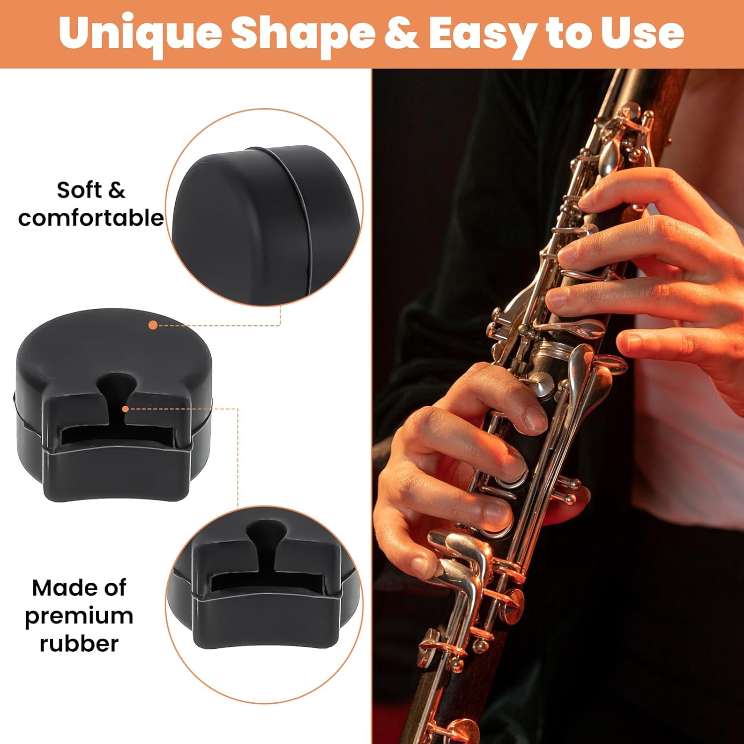 5PCS Clarinet Thumb Rest Cushion Soft Silicone Clarinets Oboe Thumb Rest Cushion Protector Thumbs Protector Fit for Most Clarinet - Image 5