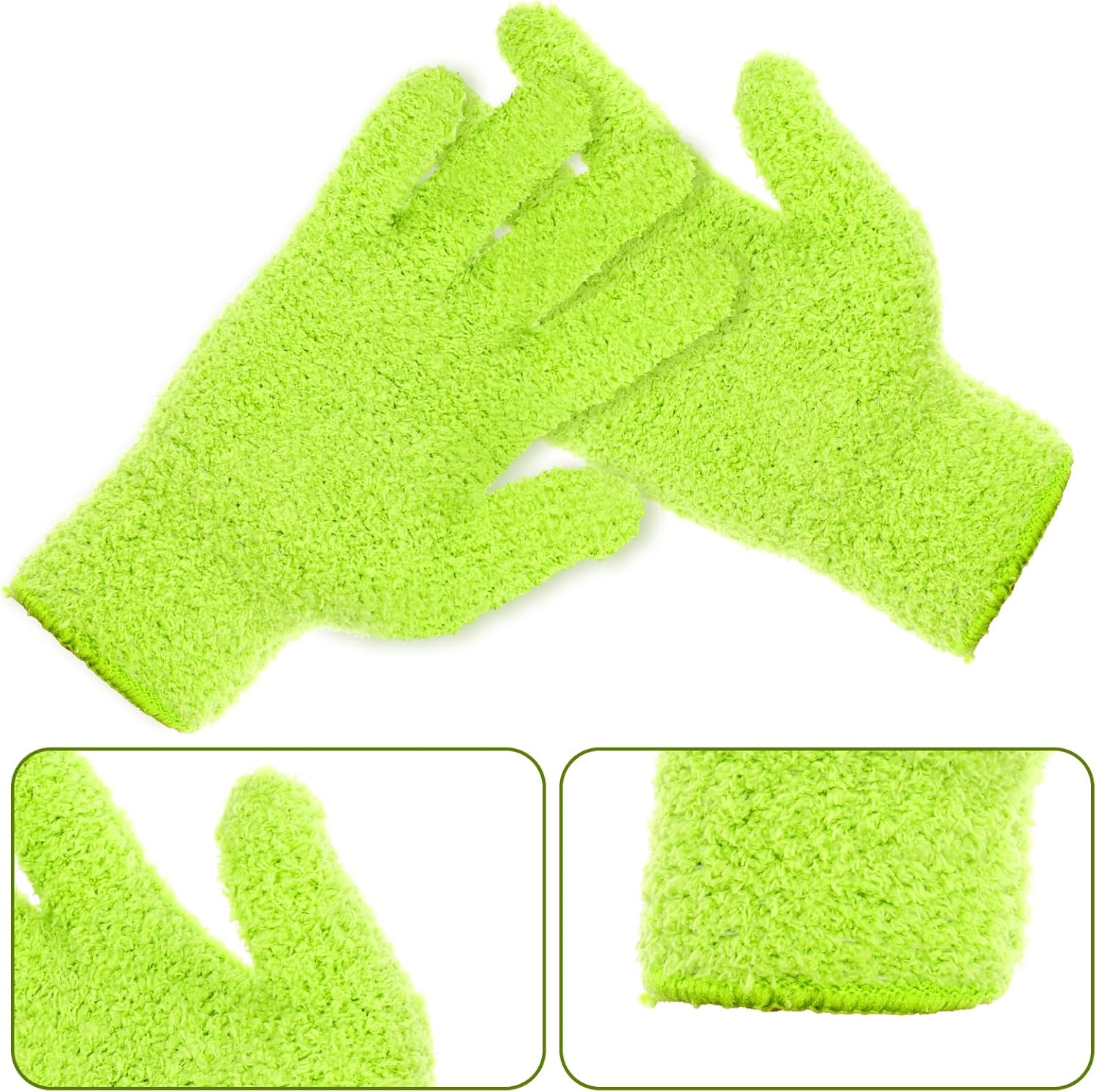 Microfiber Gloves for Plants, Microfiber Gloves For Plant Dusting, Leaf Cleaning Glove, Plant Leaf Cleaner and Shine for Houseplants, Reusable Indoor Plants Care Accessories, Washable Dusting Mitts - Image 2