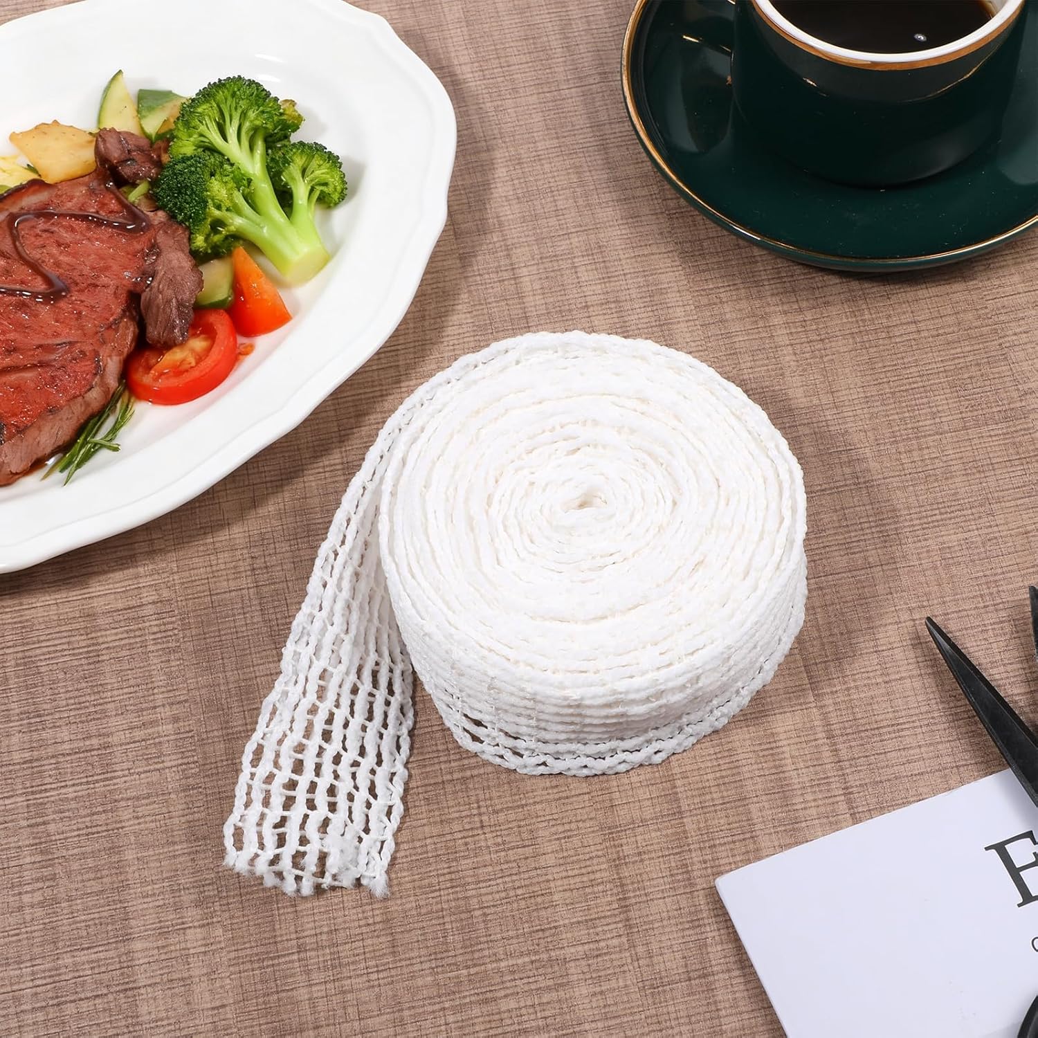 16.4ft Meat Netting, Size 18 Meat Netting Roll Elastic Smoked Meat Poultry Ham Netting Meat Butcher Twine Net Wrapping Net for Meat Cooking, Drying - Image 2