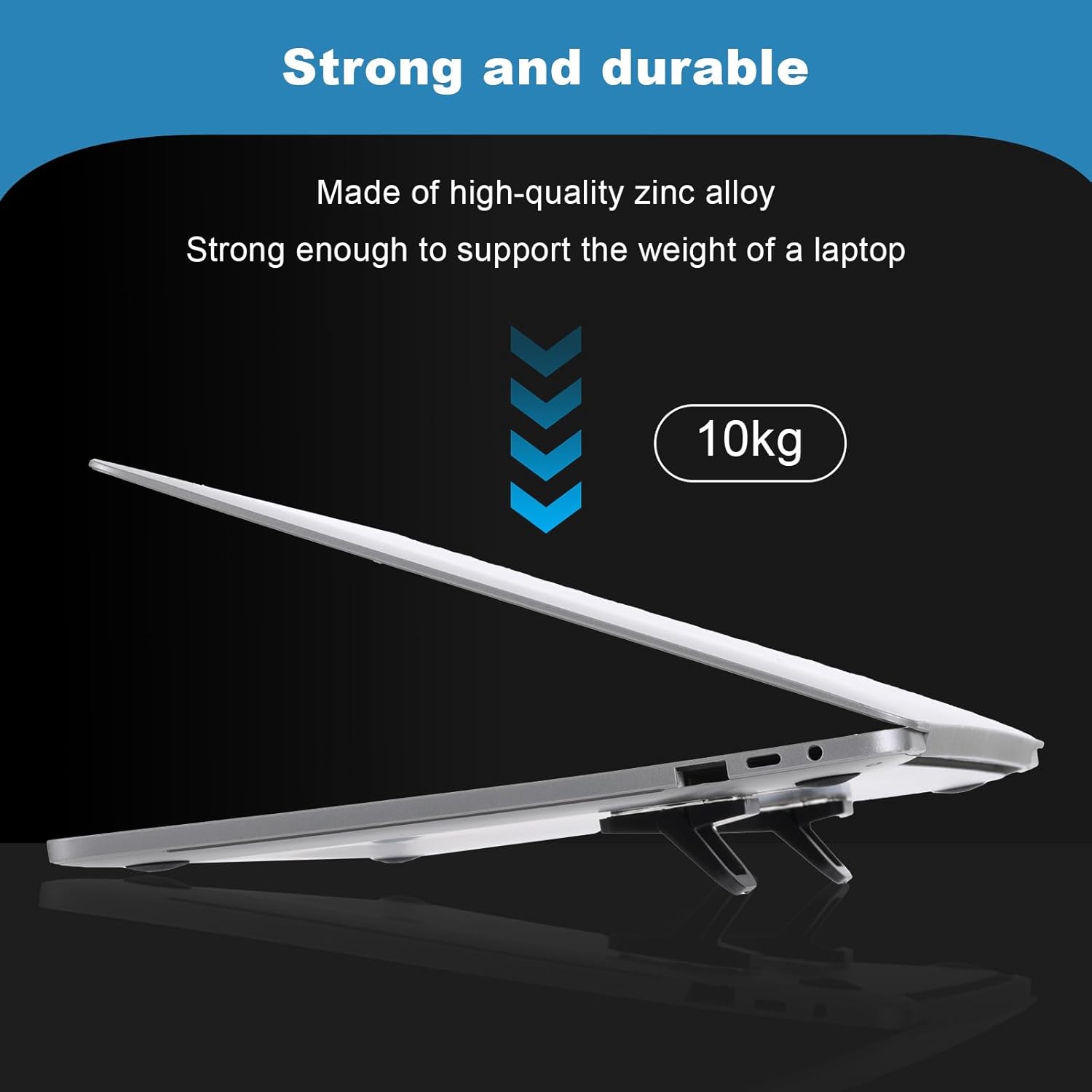 2Pcs Keyboard Riser Self-Adhesive Mini Portable Laptop Stand Foldable Portable Computer Self Adhesive Keyboard Riser for Laptop Most Keyboards, Black ABS Adjustable Keyboards Stand for Desktop - Image 5