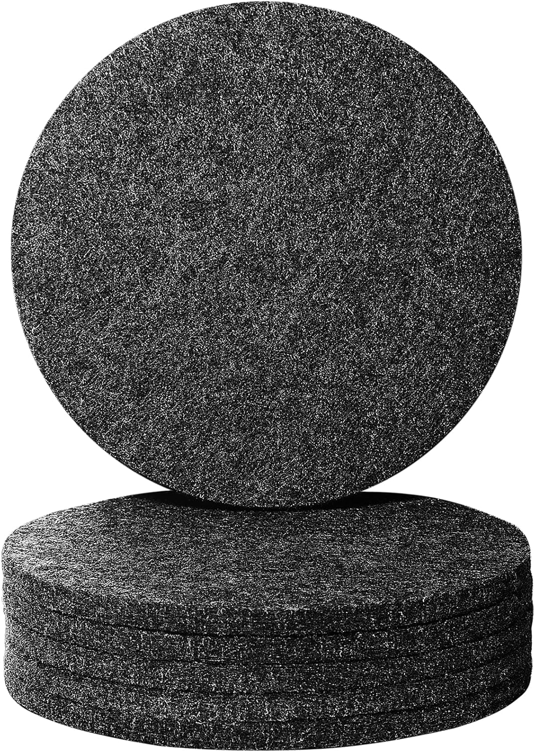 6 PCS Coasters, Eco-Friendly 100% Biodegradable Absorbent Felt Coasters for Drinks Bar Home, 4 Inch (Black Round) - Image 1