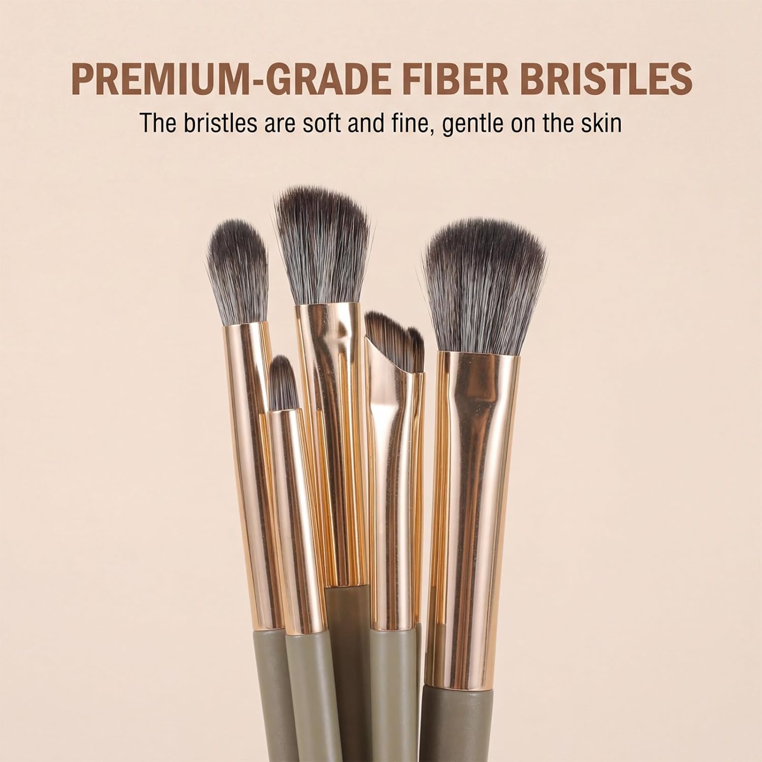 Eye Makeup Brush Set, 5 Pcs Eye Shadow Brushes Set Professional Eyeshadow Makeup Blending Brushes with Synthetic & Wood Handle Angled Eyeshadow Brush for Eyebrows, Eyeliner, Liquid, Cream, Concealer - Image 5