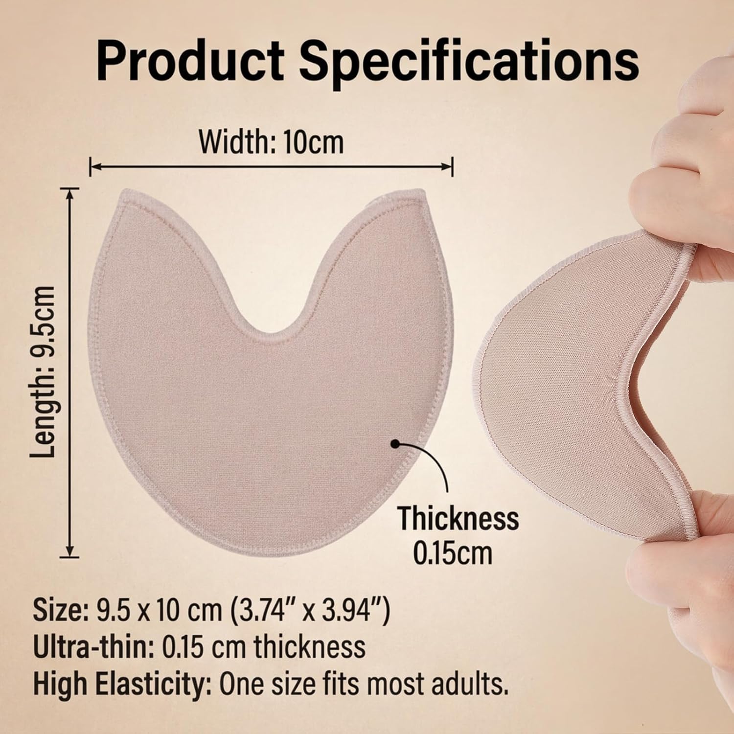 Toe Pads for Pointe Shoes, 1 Pair Soft Ballet Ballet Toe Pads Dance Shoe Toes Protector Accessories, 3.54 x 3.15 Inch High Heels Toes Caps Pad for Pointe Shoes, Forefoot Wrap Pad for Women Girls - Image 2