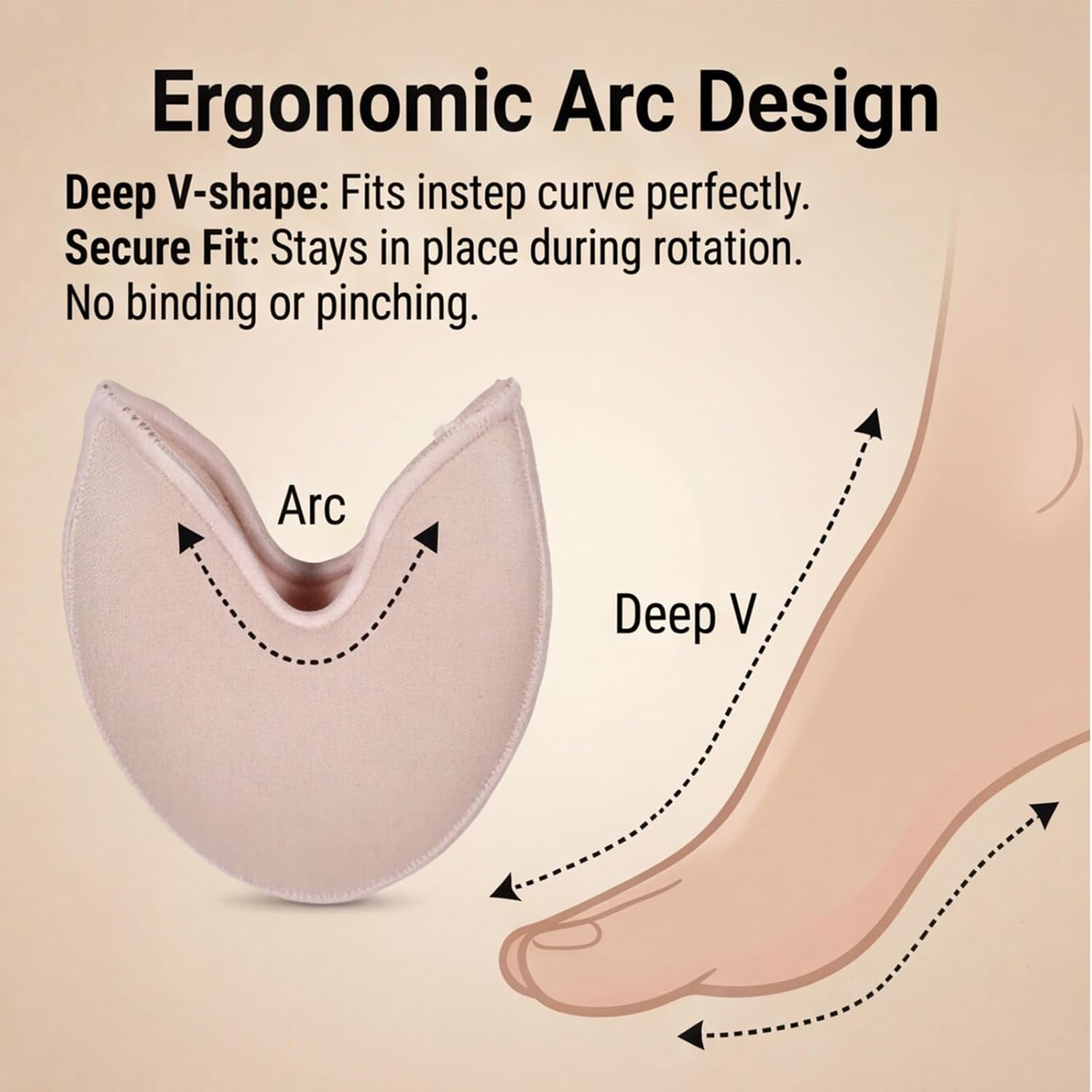 Toe Pads for Pointe Shoes, 1 Pair Soft Ballet Ballet Toe Pads Dance Shoe Toes Protector Accessories, 3.54 x 3.15 Inch High Heels Toes Caps Pad for Pointe Shoes, Forefoot Wrap Pad for Women Girls - Image 5