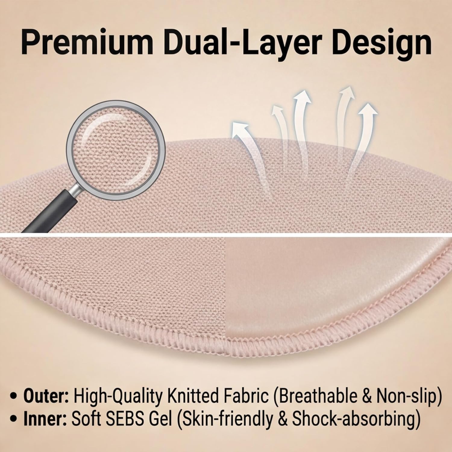 Toe Pads for Pointe Shoes, 1 Pair Soft Ballet Ballet Toe Pads Dance Shoe Toes Protector Accessories, 3.54 x 3.15 Inch High Heels Toes Caps Pad for Pointe Shoes, Forefoot Wrap Pad for Women Girls - Image 6
