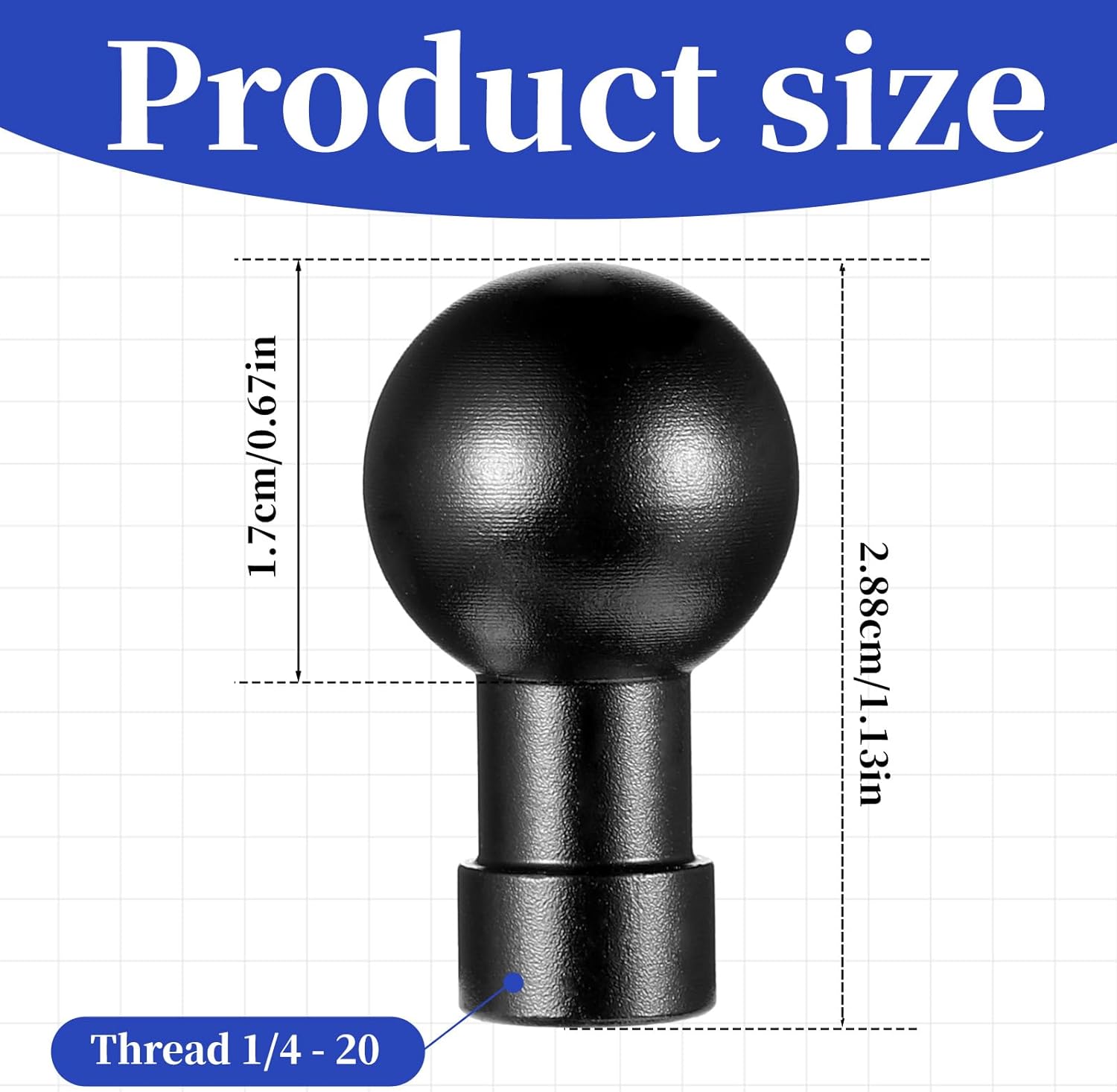 Vin Beauty 17mm Ball Head Mount Aluminum 1/4