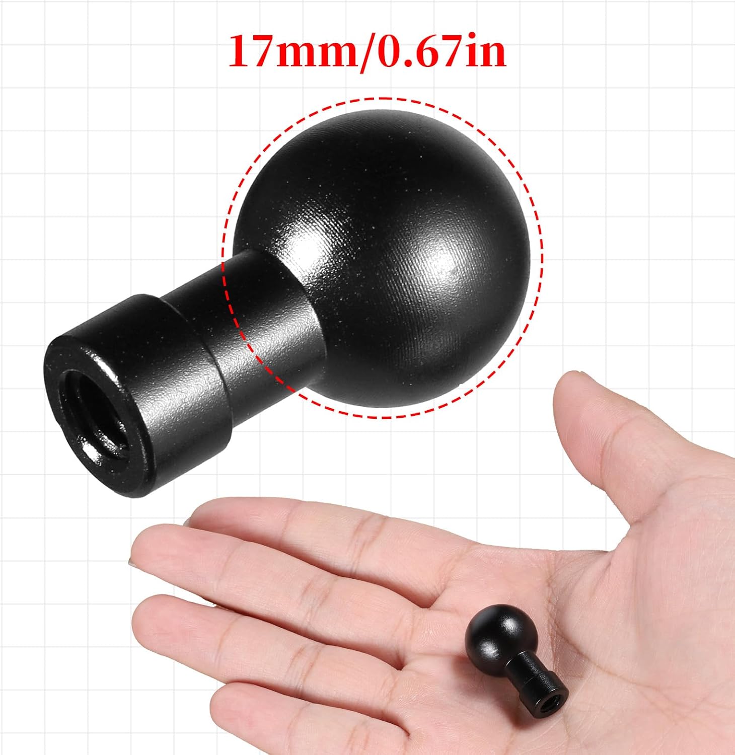 Vin Beauty 17mm Ball Head Mount Aluminum 1/4