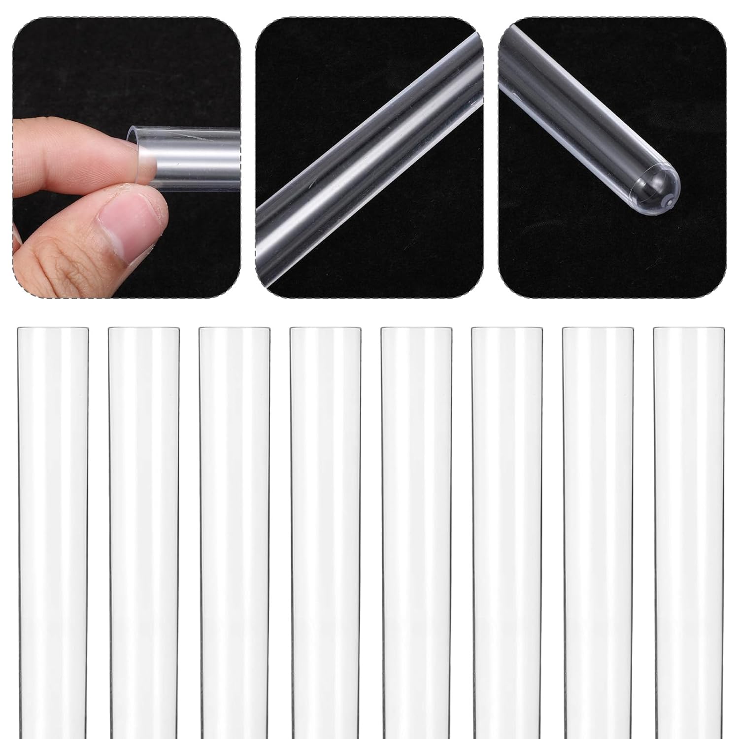 10 Pcs Plastic Test Tubes with Cork Stoppers, 15x150mm 15ml, Clear Vials with Seal Cap Container Transparent Test Tubes with Cork Stoppers for Jewelry Seed Beads Powder Spice Liquid Storage - Image 4
