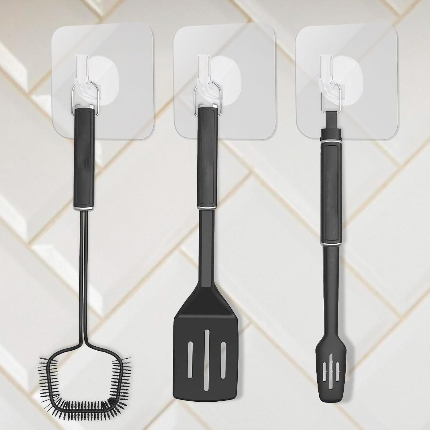12 Pack Plastic Hooks Adhesive, Small Clear Adhesive Hooks for Hanging Wall Hooks Waterproof Heavy Duty Sticky Ceiling Door Window Pothook Home Kitchen Bathroom Office for Hanging Towel Picture Coats - Image 3