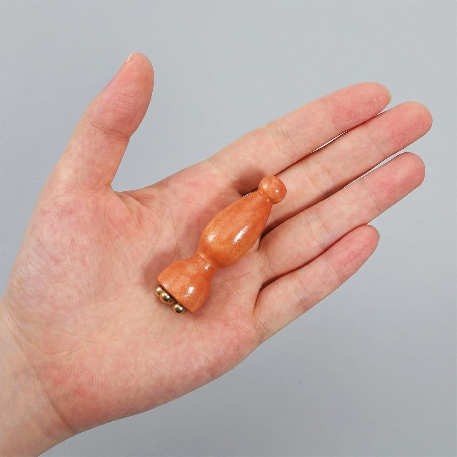 Mini Face Ice Roller, Sandalwood Facial Massage Tool, Eye Ice Roller 5 Copper Beads for Face and Eyes, Travel Size - Image 2