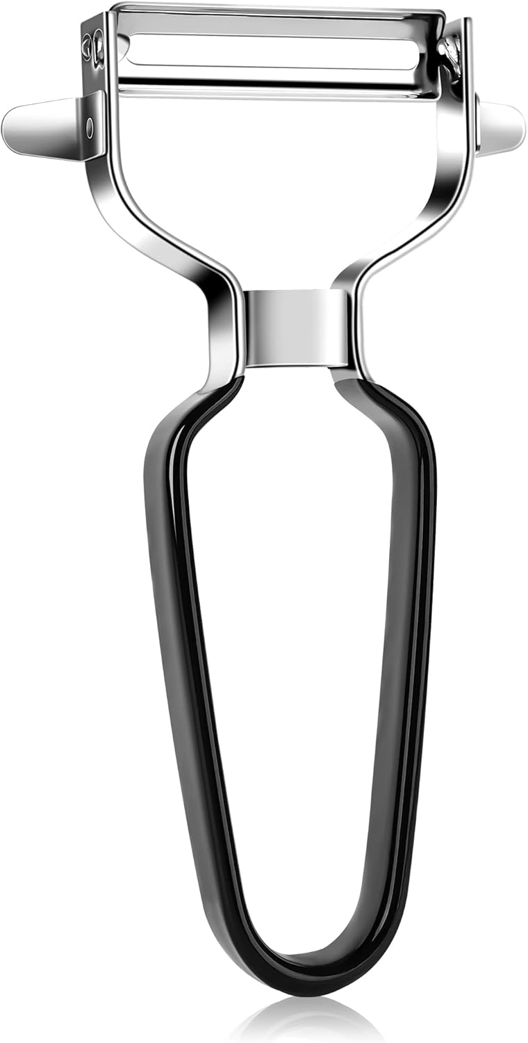 Stainless Steel Y Shaped Vegetable Peelers For Kitchen, Heavy Duty Potato Peeler Hand, Fruit Peeler Veggie Peeler, Kitchen Food Peelers, Comfortable Handle, Dishwasher Safe, Black - Image 1