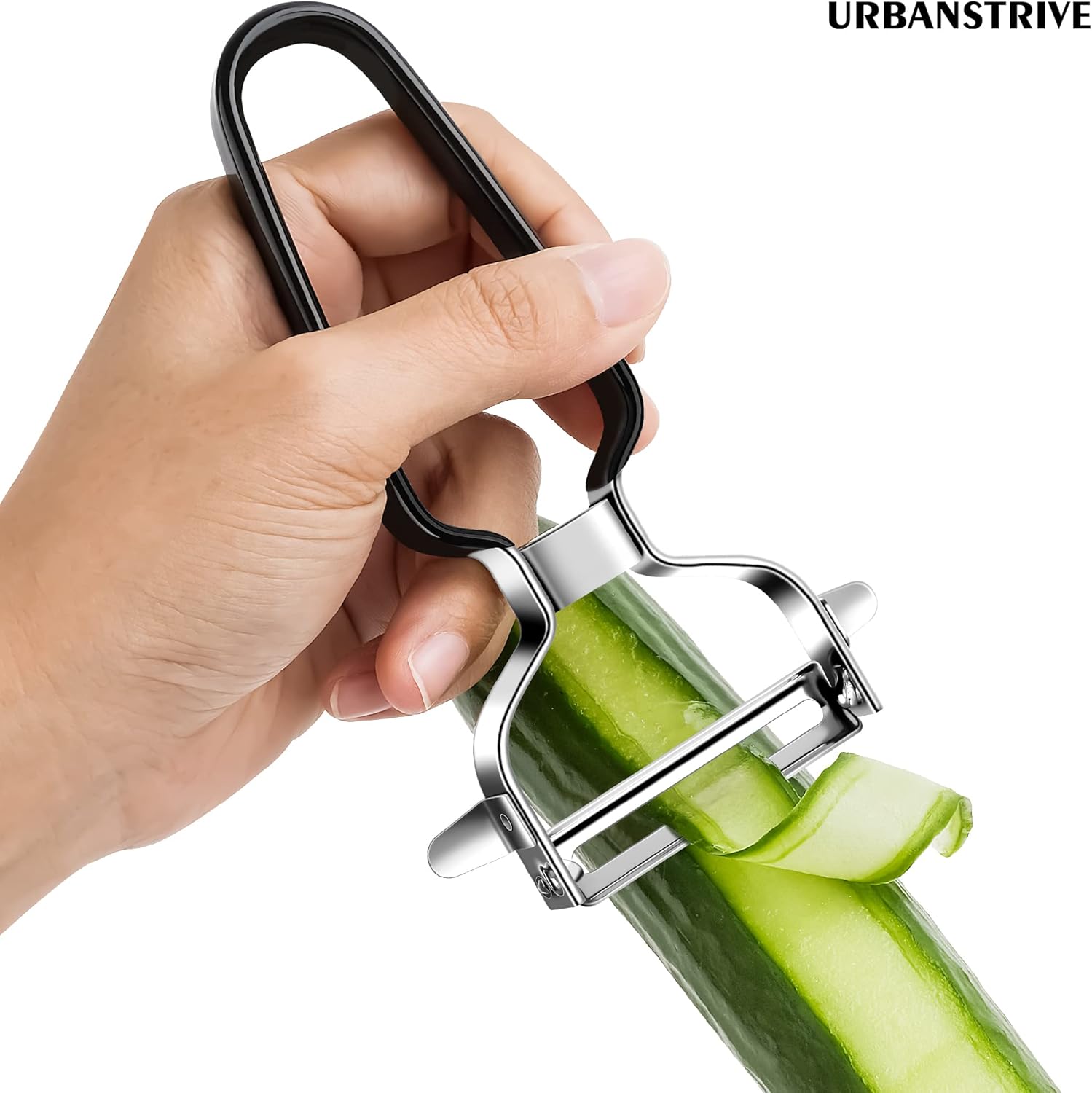 Stainless Steel Y Shaped Vegetable Peelers For Kitchen, Heavy Duty Potato Peeler Hand, Fruit Peeler Veggie Peeler, Kitchen Food Peelers, Comfortable Handle, Dishwasher Safe, Black - Image 4