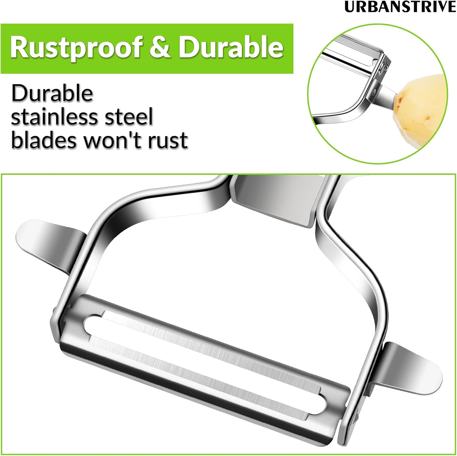 Stainless Steel Y Shaped Vegetable Peelers For Kitchen, Heavy Duty Potato Peeler Hand, Fruit Peeler Veggie Peeler, Kitchen Food Peelers, Comfortable Handle, Dishwasher Safe, Black - Image 6