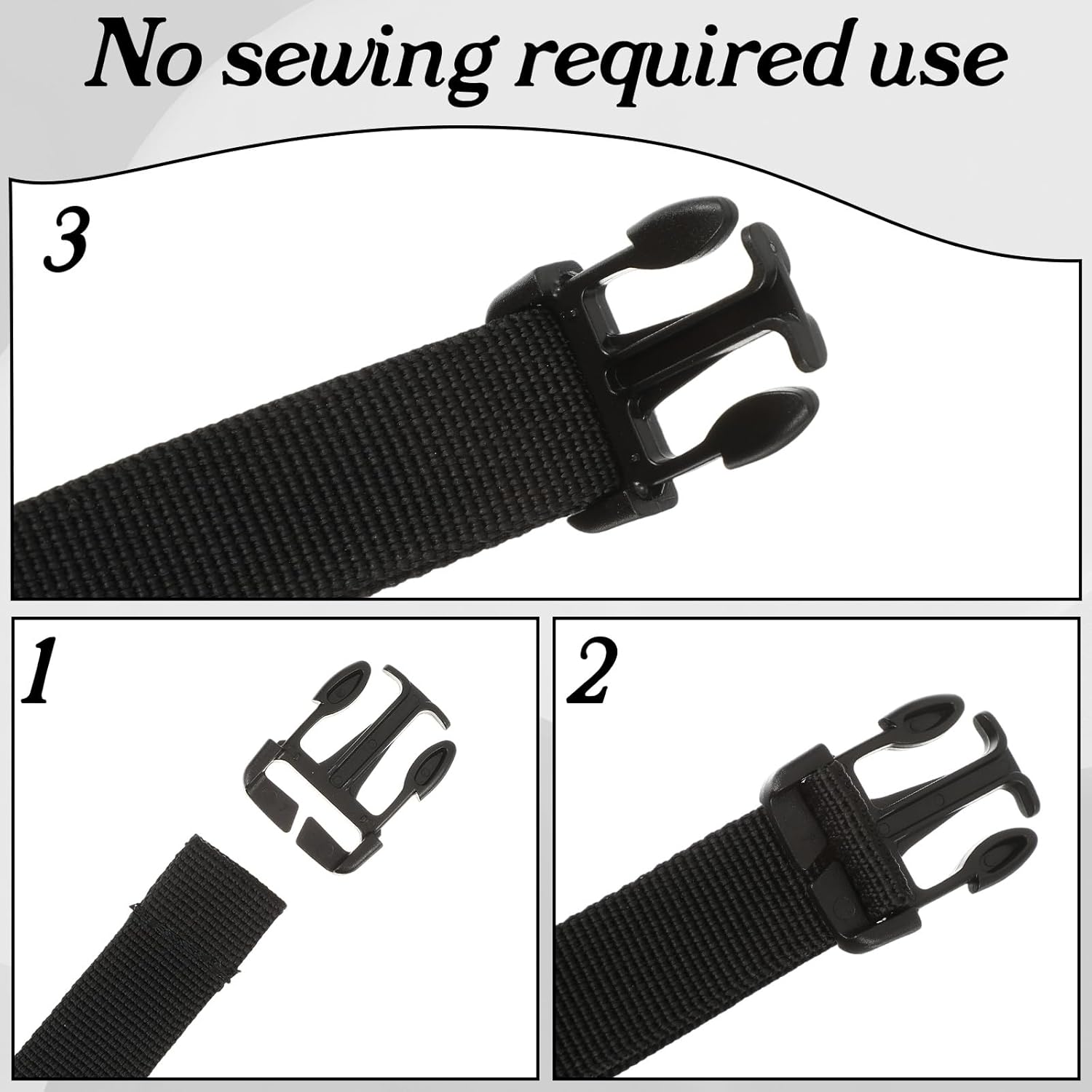 Vin Beauty Quick Release Buckle 6 Pcs Plastic Buckle Clips 1 Inch Plastic Buckles Repair Kit No Sewing Required for 20mm/0.79inch Backpack Bag Strap - Image 5