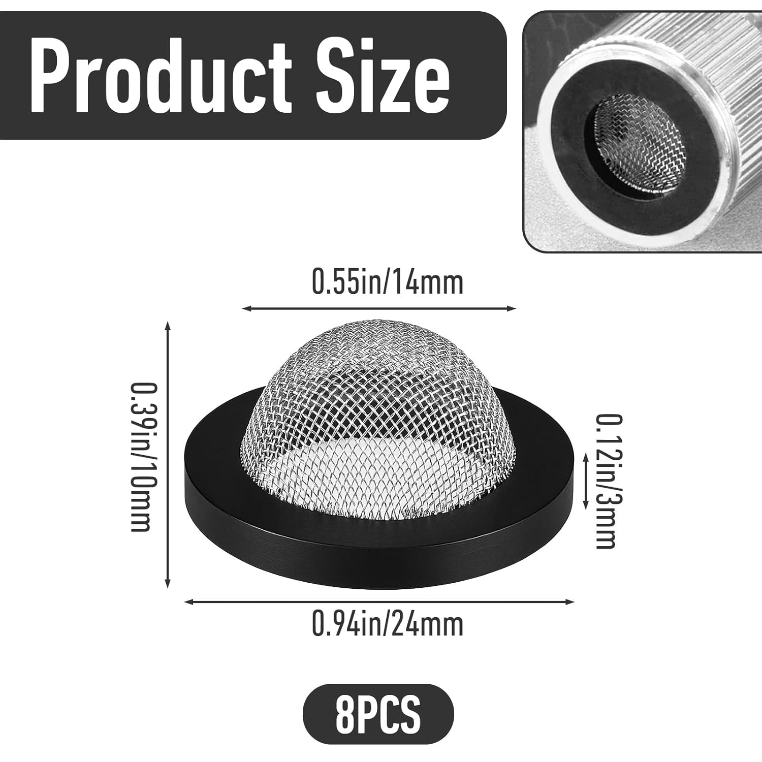 8pcs 3/4 Garden Hose Washers with Filter Screen, Hose Filter Washers, Stainless Steel Hoses Screen Inlet Washing Machine Drain Hoses Mesh Filters Gasket Washer for 5/8 Inch Washing Machine - Image 1