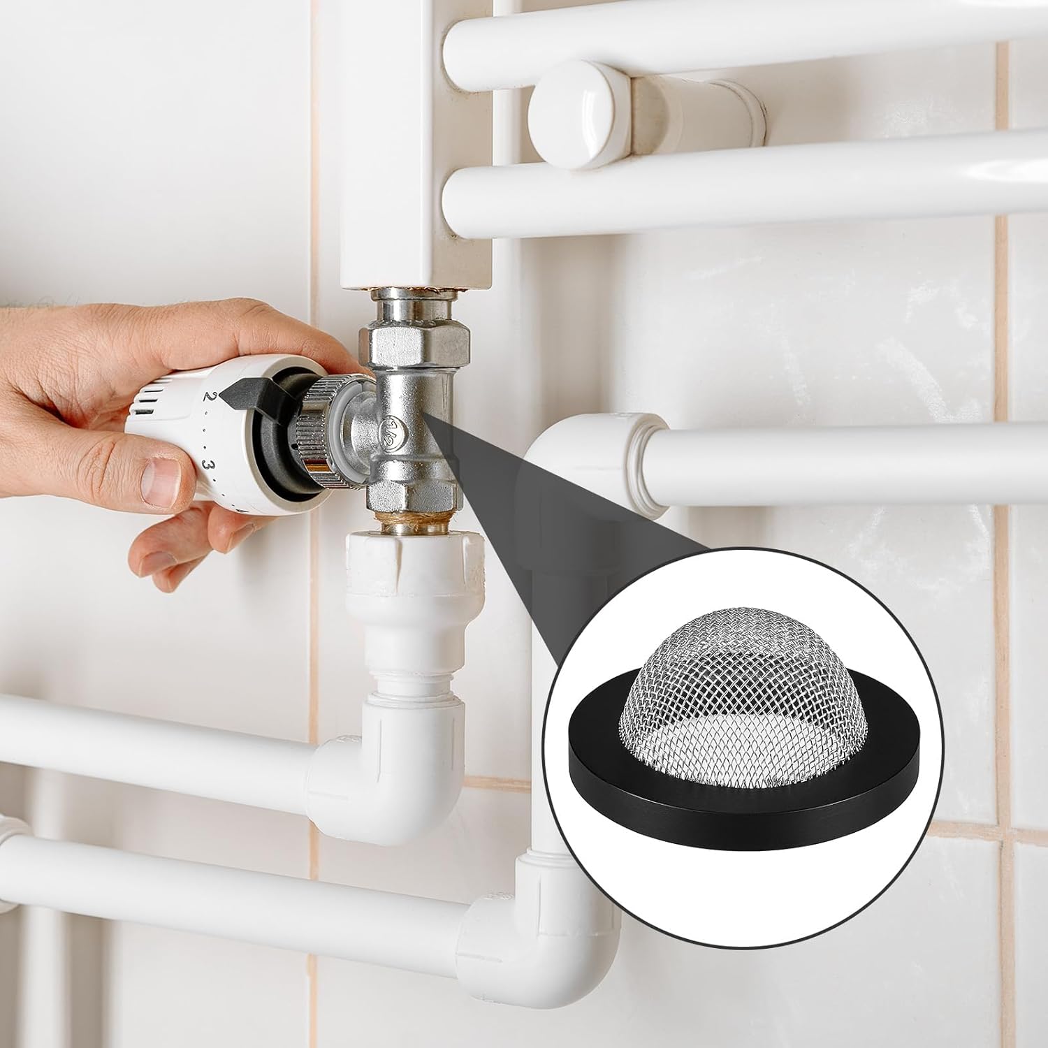8pcs 3/4 Garden Hose Washers with Filter Screen, Hose Filter Washers, Stainless Steel Hoses Screen Inlet Washing Machine Drain Hoses Mesh Filters Gasket Washer for 5/8 Inch Washing Machine - Image 6