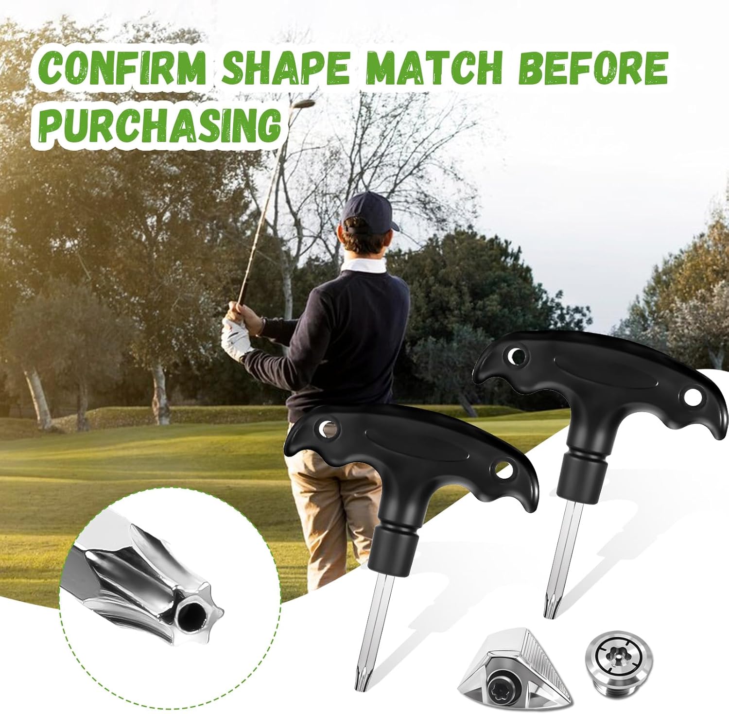 2 Pcs Golf Wrench, Adjustable Golf Tool with Plastic Handle, Stainless Steel Golf Driver Tool, Golf Driver Tool, Golf Torque Wrench for Golf Club Driver Shaft Adapter Torque Tool, Golf Club Tool - Image 5