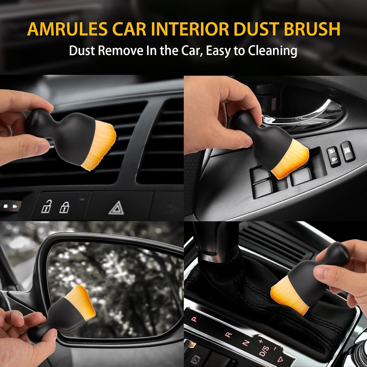 2PCS Car Interior Detailing Brush, Auto Car Detailing Brush Dusting Brush, Soft Bristles Car Interior Cleaning Tool for Dashboard Interior, Exterior, Skylight, Leather, Dust Brush, Brown - Image 3