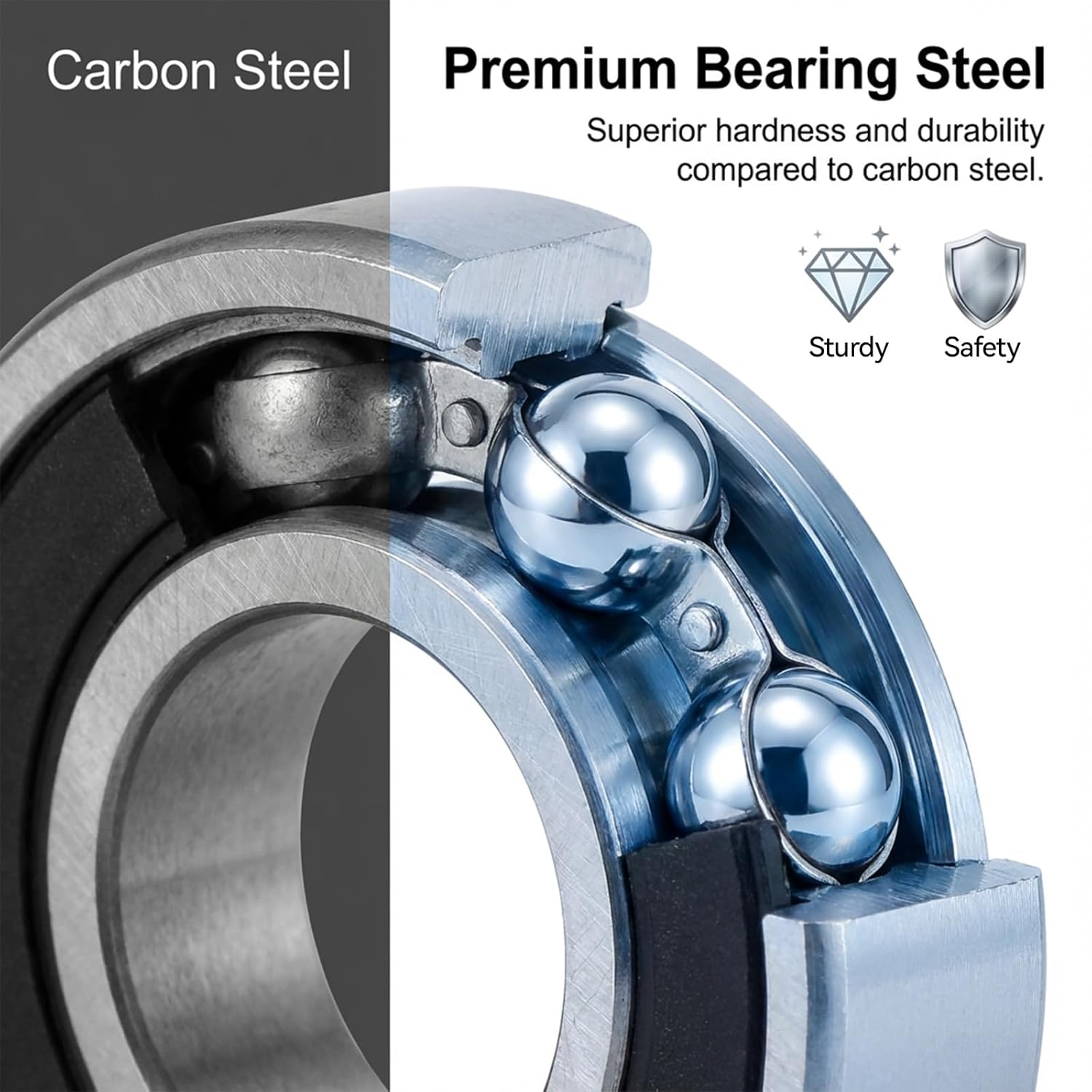 10 Pcs 608-RS Ball Bearing, Double Rubber Sealed Miniature Deep Groove Bearing Steel 608rs Bearings for Skateboards, Inline Skates, Scooters, Roller Blade Skates & Long Boards (8mm x 22mm x 7mm) - Image 5