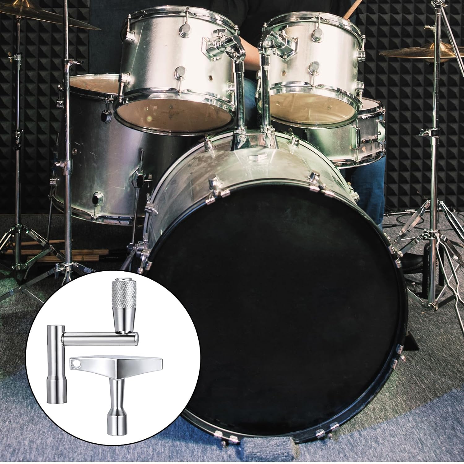 Drum Key 3 Pack Drum Keys for Tuning Drums, Universal Drums Tuning Keys with Continuous Standard Motion Speed Key, Standard 1/4