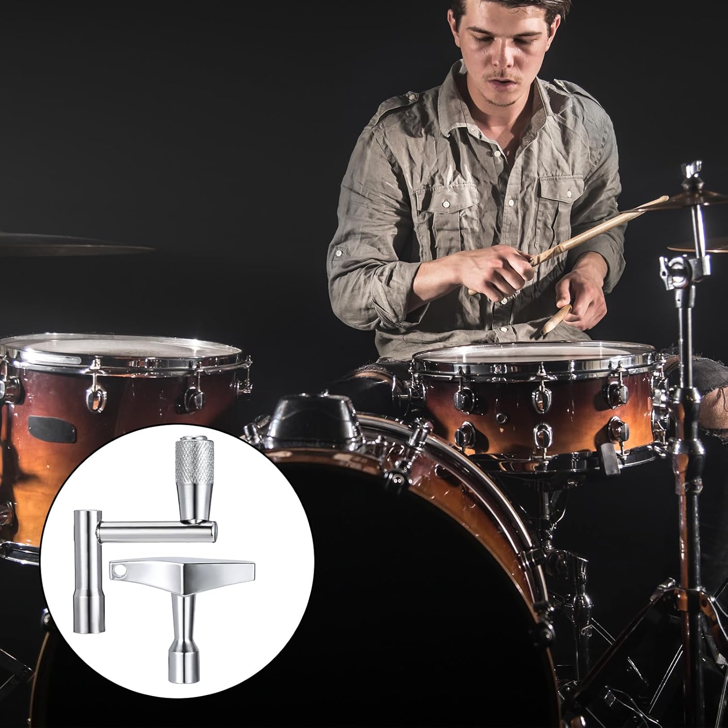 Drum Key 3 Pack Drum Keys for Tuning Drums, Universal Drums Tuning Keys with Continuous Standard Motion Speed Key, Standard 1/4