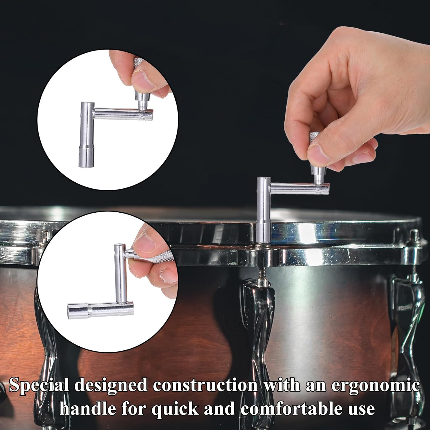 Drum Key 3 Pack Drum Keys for Tuning Drums, Universal Drums Tuning Keys with Continuous Standard Motion Speed Key, Standard 1/4