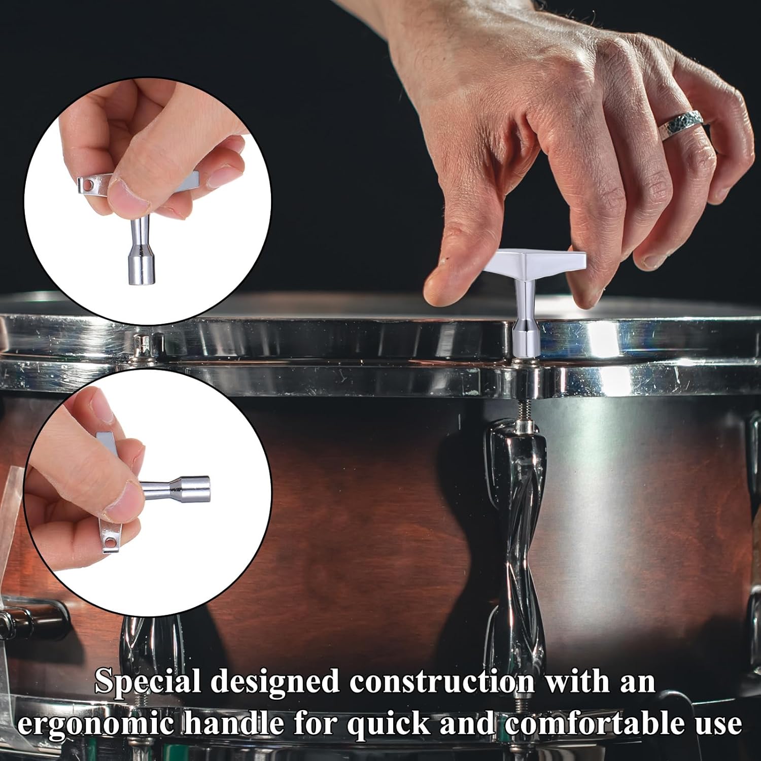 Drum Key 3 Pack Drum Keys for Tuning Drums, Universal Drums Tuning Keys with Continuous Standard Motion Speed Key, Standard 1/4