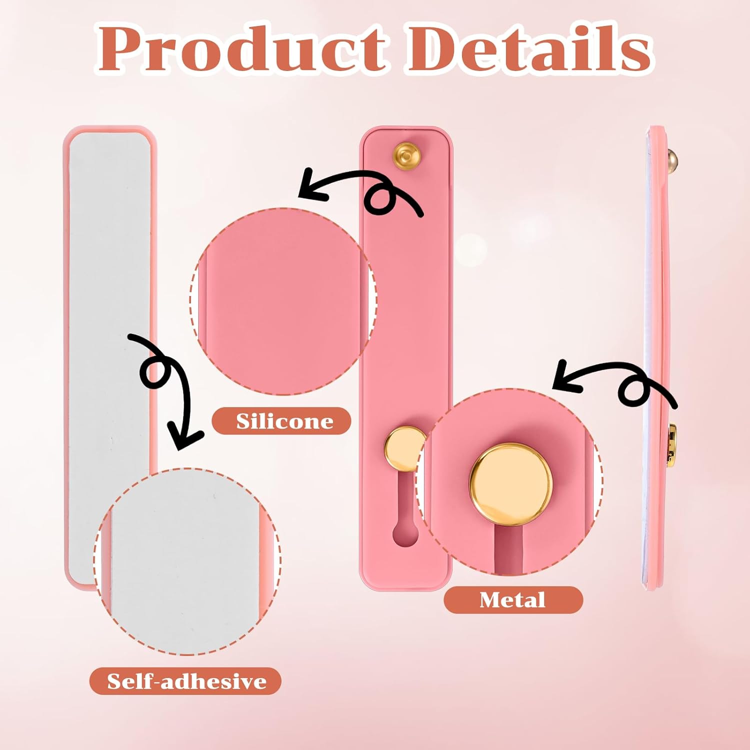 6Pcs Finger Loop Phone Grip Phone Finger Holder Universal Cell Phones Strap Grip Holder Telescopic Phones Strap Stand for Back of Loop Most Case - Image 2