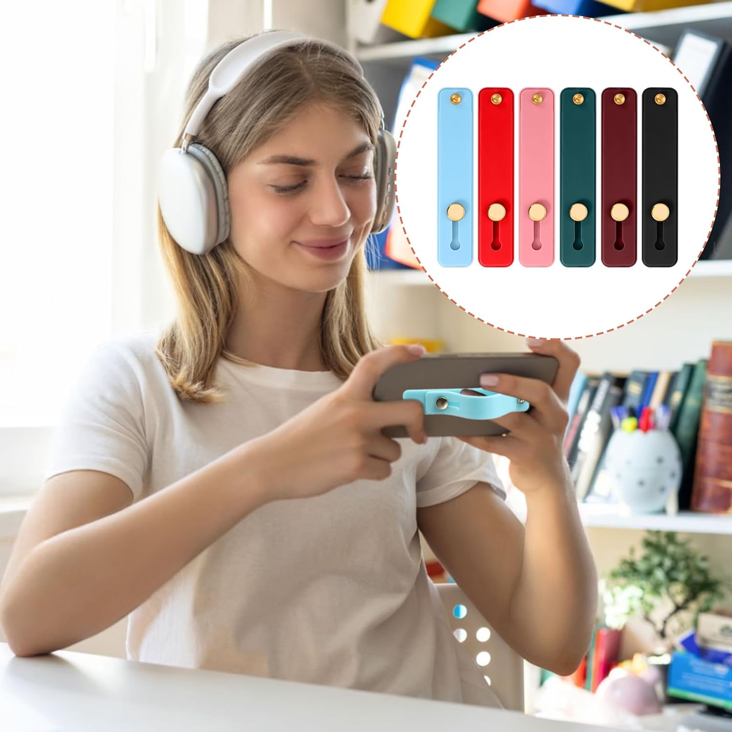 6Pcs Finger Loop Phone Grip Phone Finger Holder Universal Cell Phones Strap Grip Holder Telescopic Phones Strap Stand for Back of Loop Most Case - Image 6