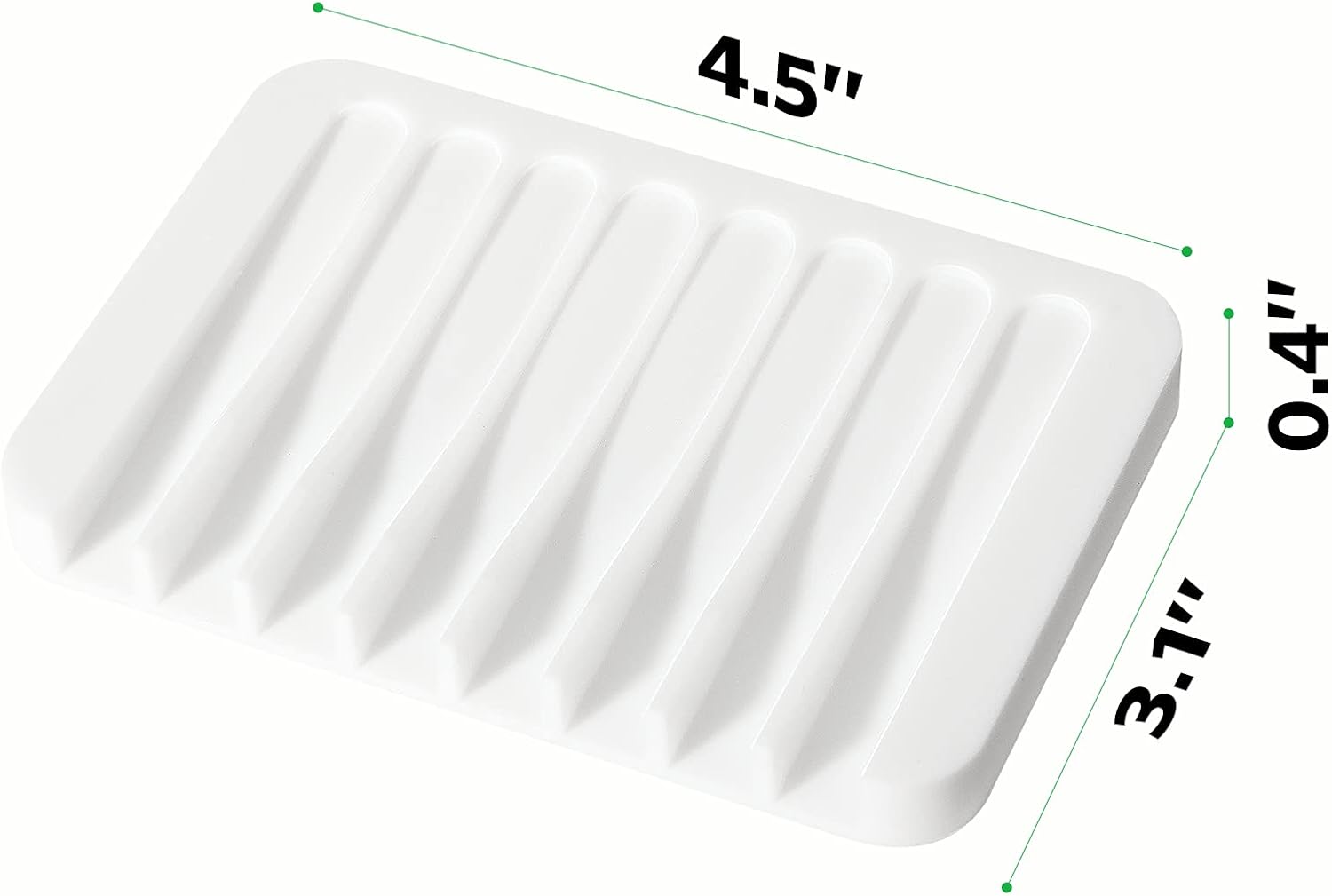 Soap Dish Shower Waterfall Soap Tray Holder for Bathroom, Kitchen, Counter Top, Flexible Silicone, Keep Soap Bars Dry, Easy Cleaning - White - Image 6