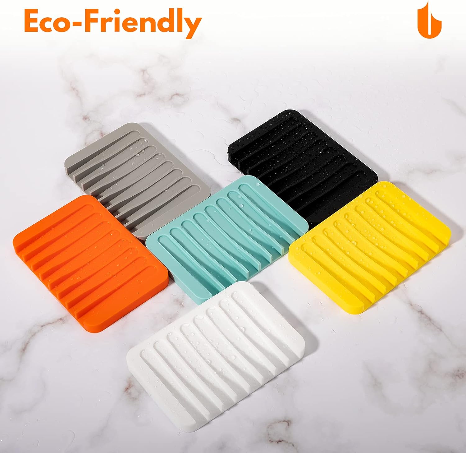 Soap Dish Shower Waterfall Soap Tray Holder for Bathroom, Kitchen, Counter Top, Flexible Silicone, Keep Soap Bars Dry, Easy Cleaning - White - Image 7